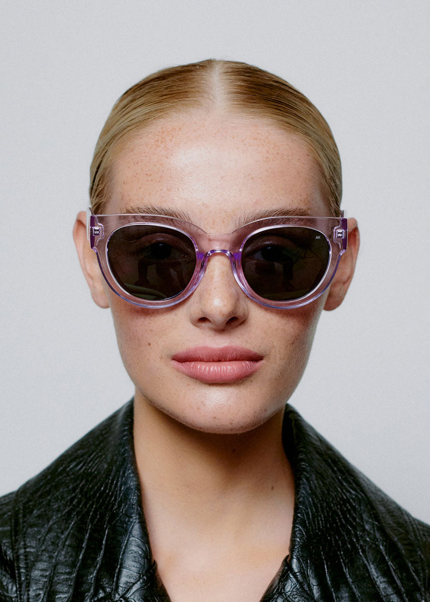 A. Kjaerbede Worn front-on by a model with the lenses on