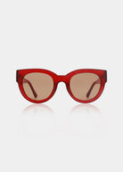 A. Kjaerbede Lilly sunglasses in red transparent, oversized round acetate frame