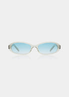 A. Kjaerbede Macy sunglasses in ecru transparent, sculpted geometric acetate frame