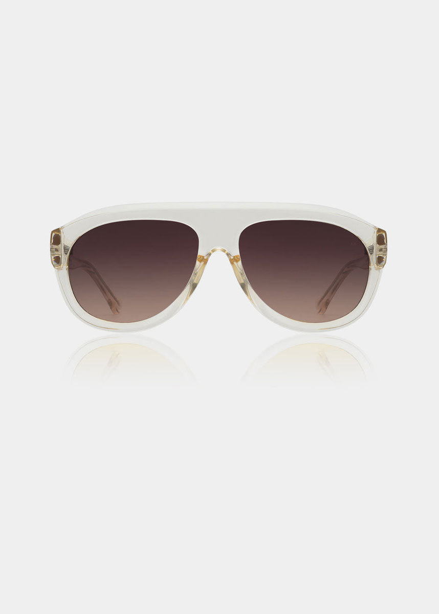 A. Kjaerbede A. Kjaerbede Rio sunglasses in ecru transparent, sculptural aviator acetate frame