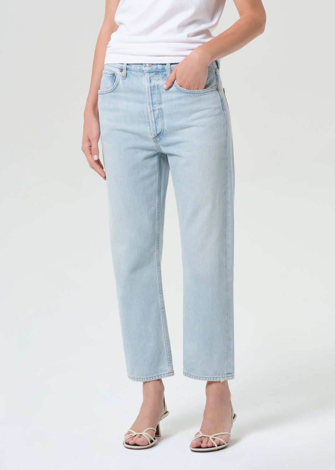 Agolde 90's Crop Mid Rise Straight (Weightless) - Distraction