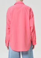 Back view, Sona shirt with red Fontana stripe pattern