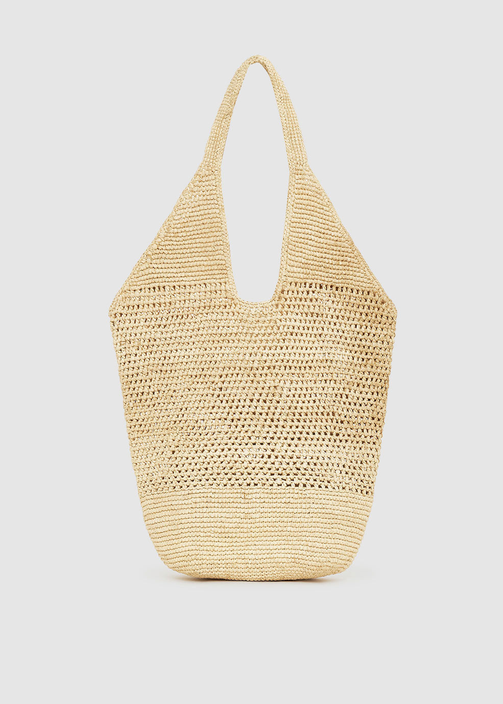 Anine Bing Leah Logo Hobo Raphia Bag - Natural