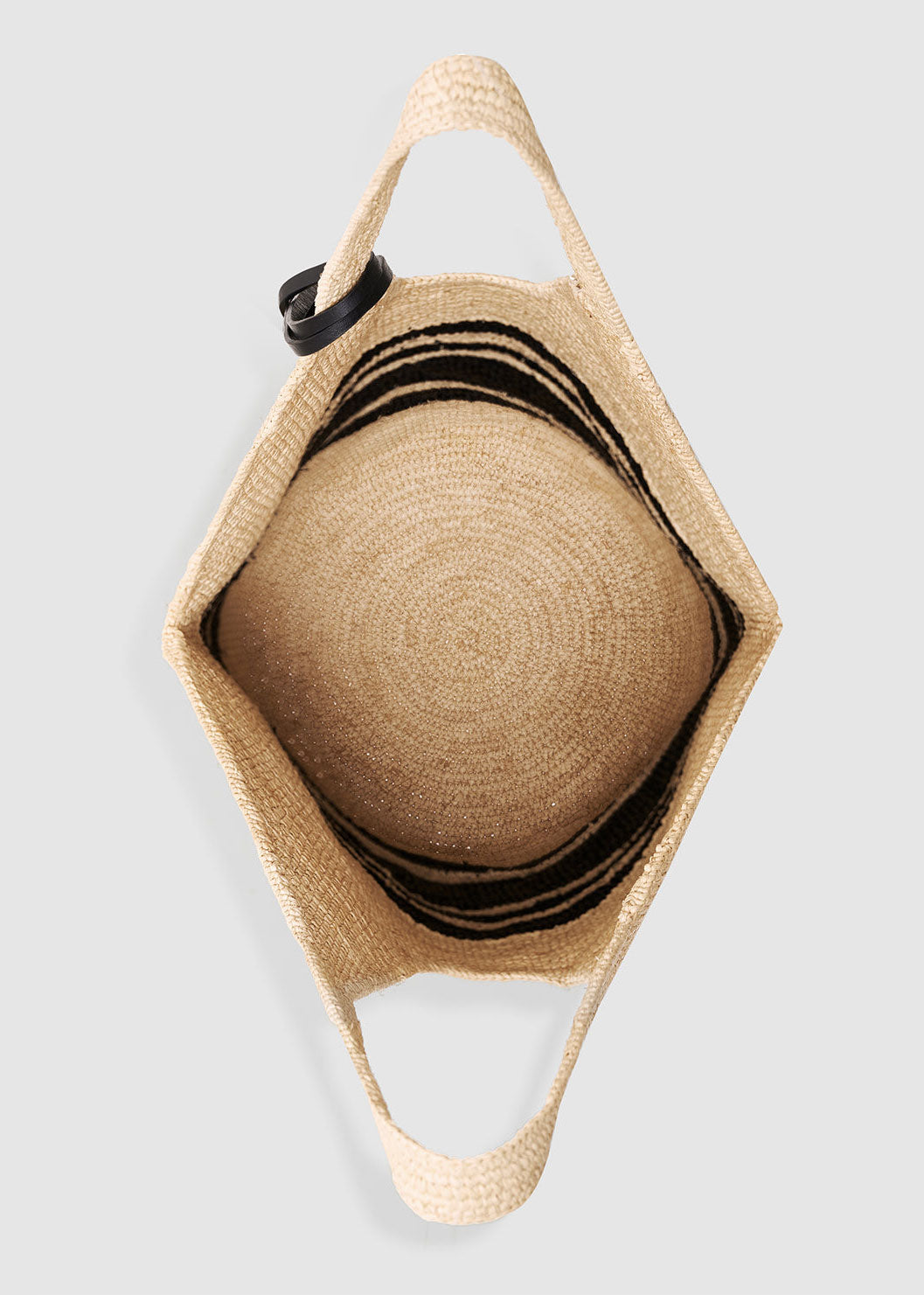 Anine Bing Leah Logo Hobo Raphia Bag - Striped