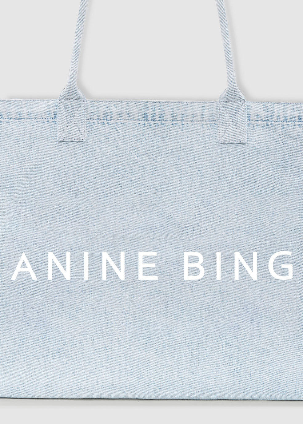 Anine Bing Leo Denim Tote - Lucid Blue