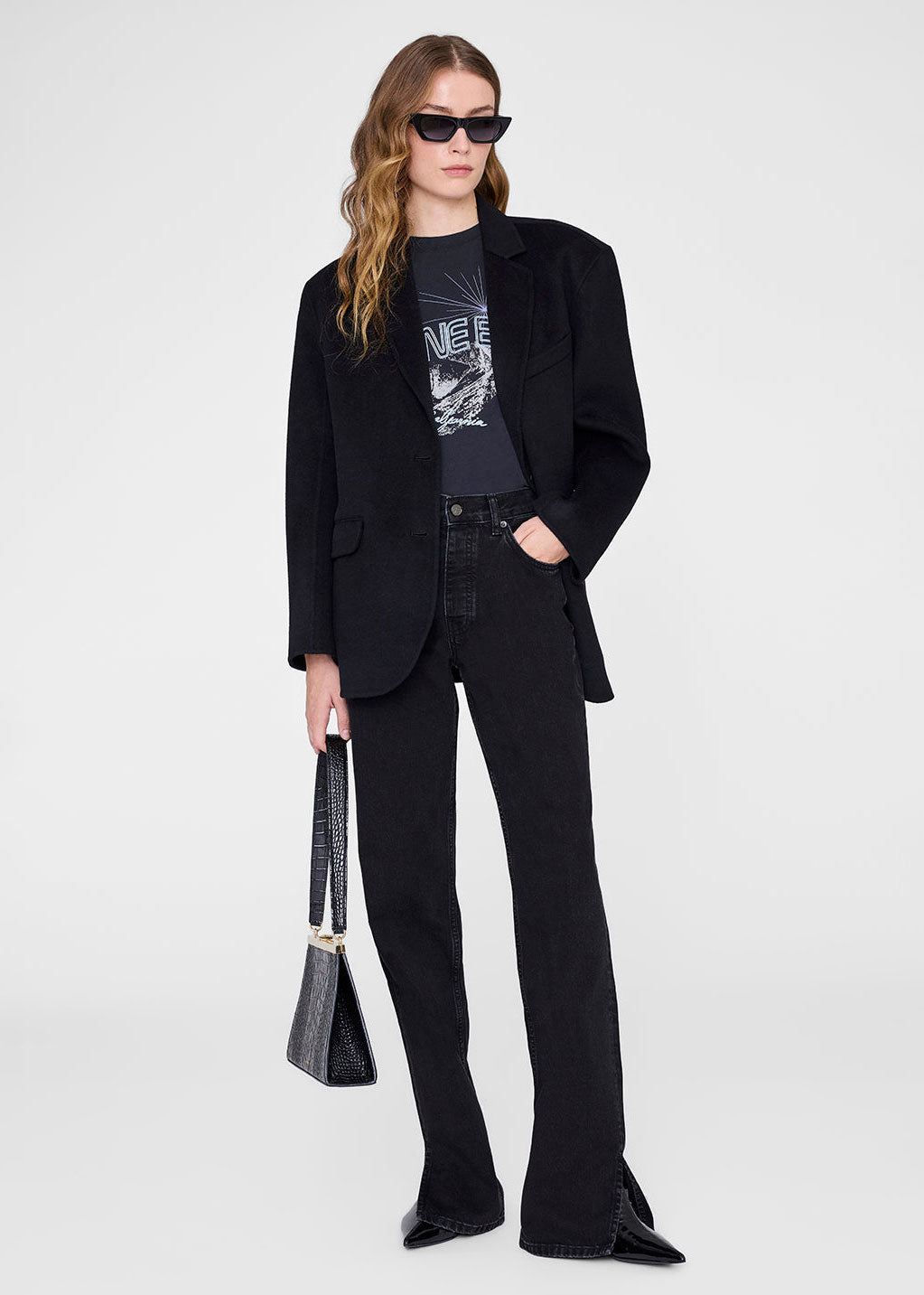 Anine Bing Walker Tee California - Vintage Black