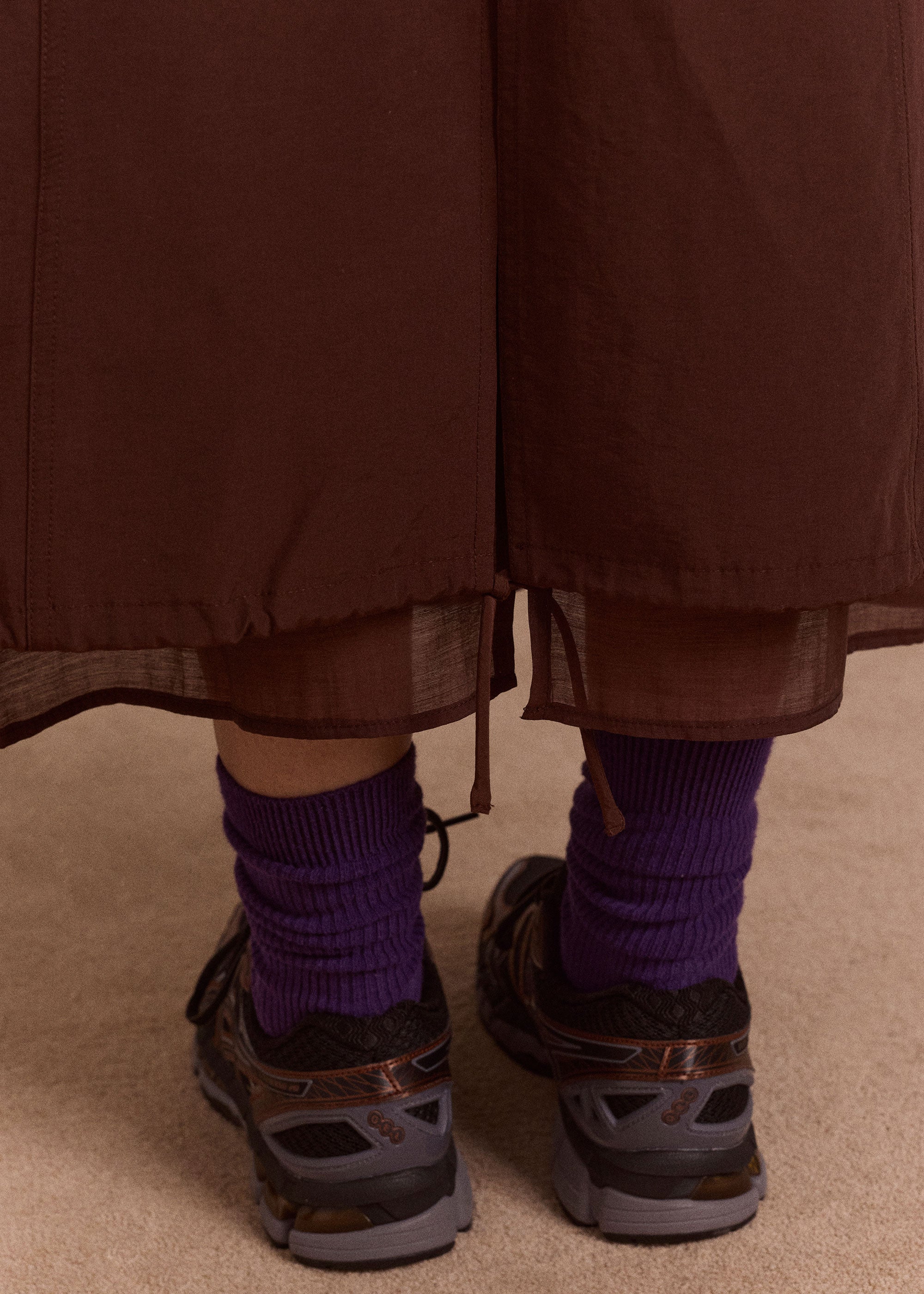 Damson Madder Amber Double Layer Midi Skirt - Choc