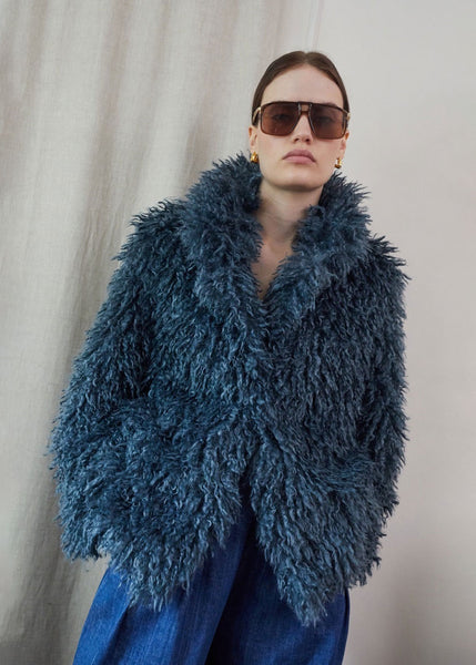 ANOGH◆WOOL SHAGGY JACKET COART BLUE ANOGH◇WOOL SHAGGY JACKET COART BLUE