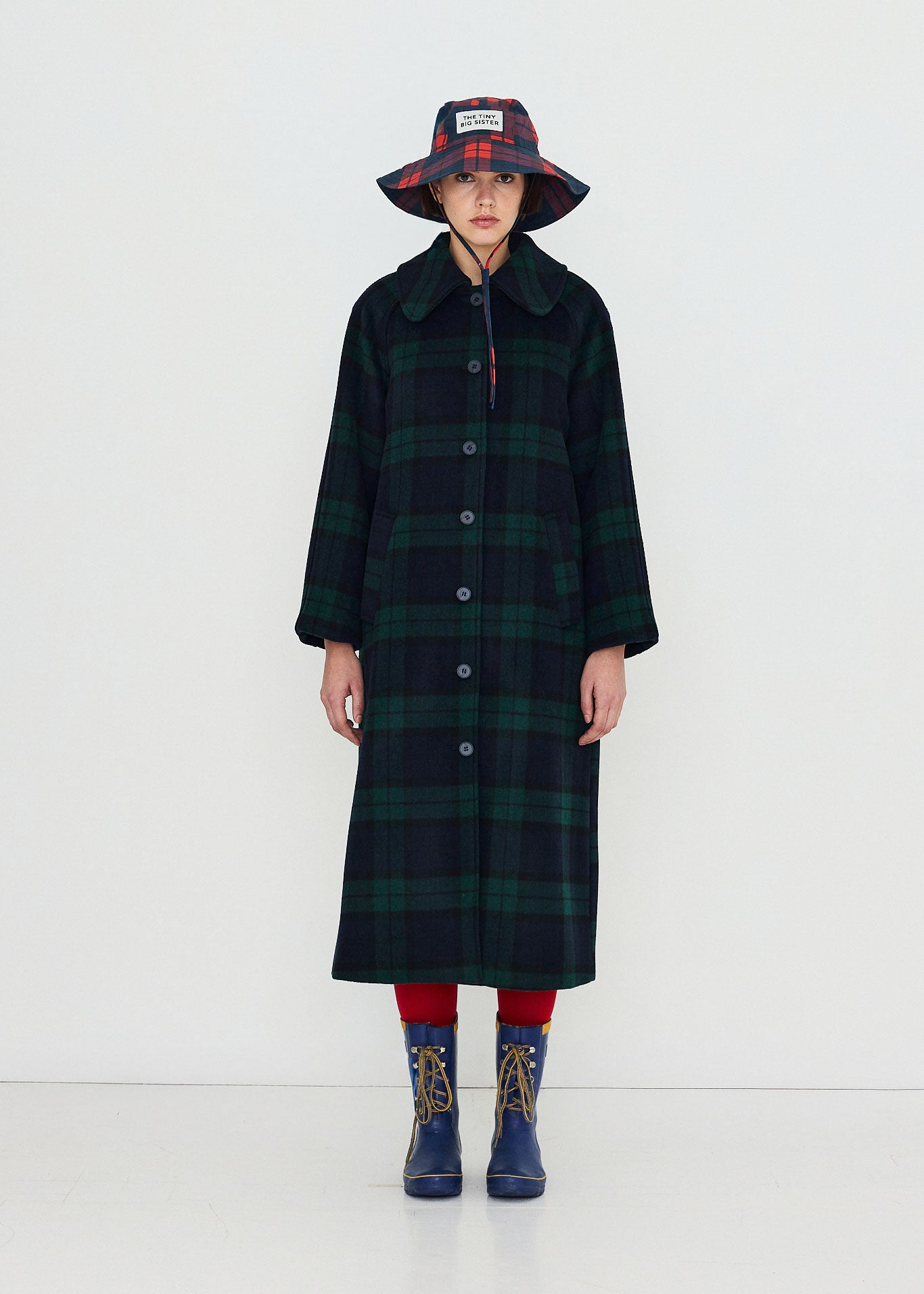 The Tiny Big Sister Long Check Coat