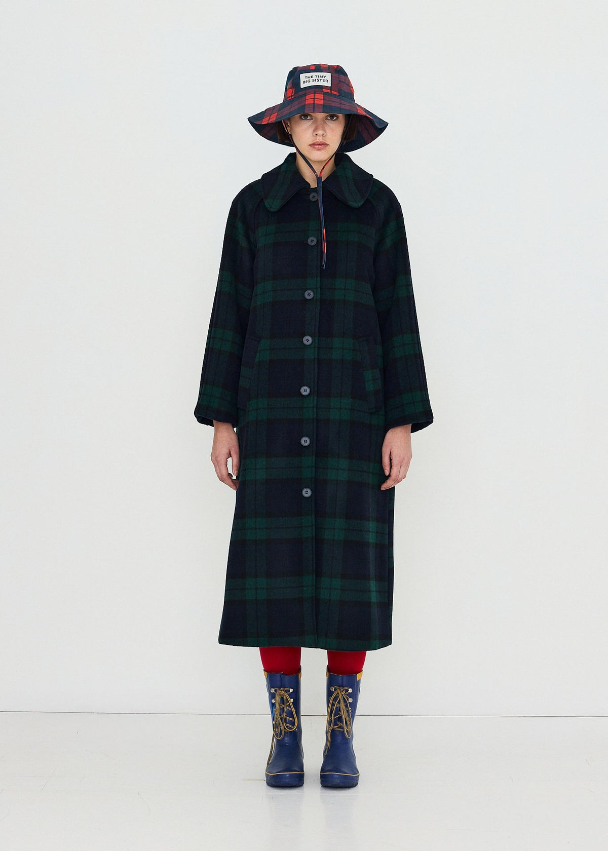 The Tiny Big Sister Long Check Coat