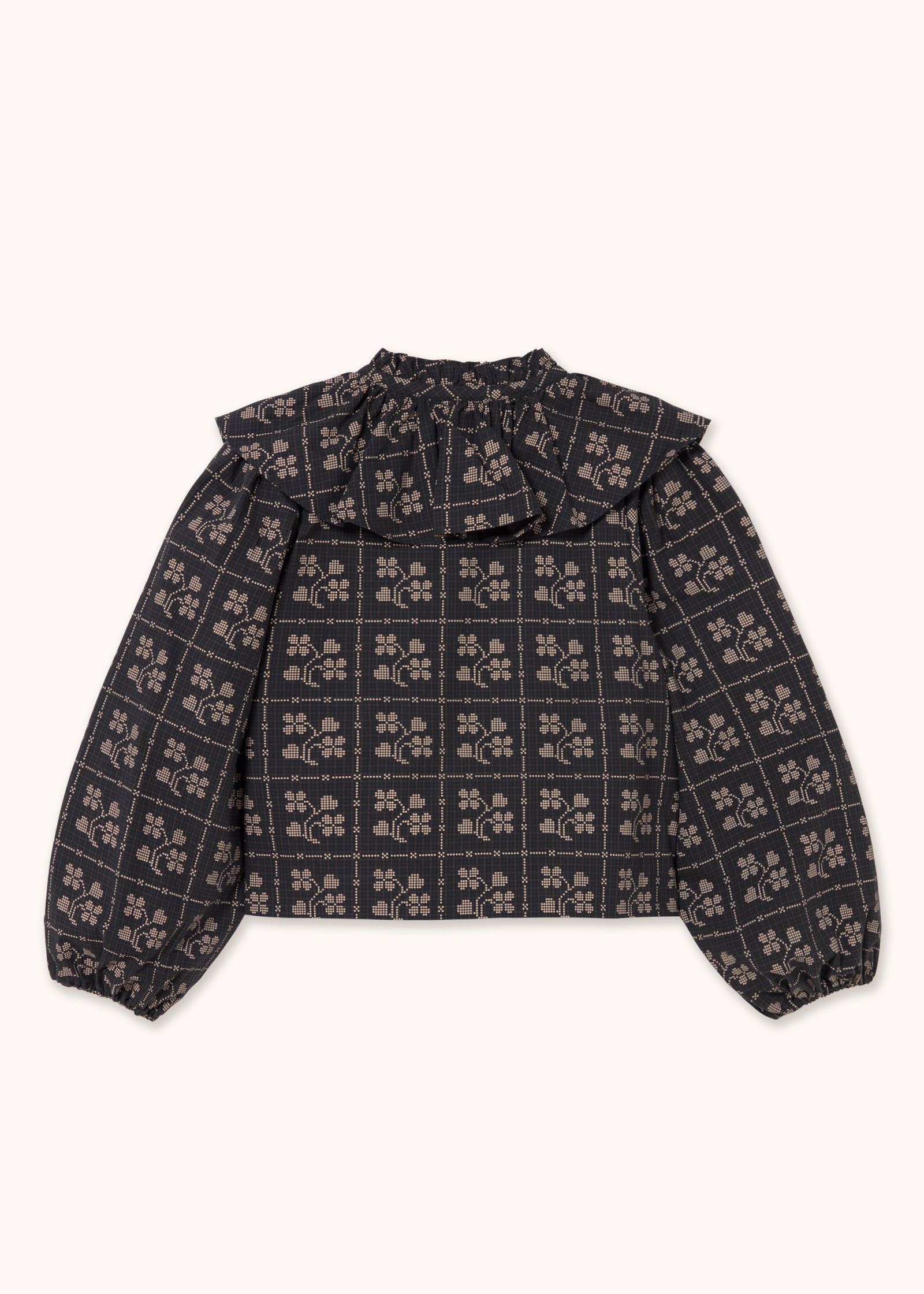 The Tiny Big Sister Dots Flowers Puff Sleeves Blouse