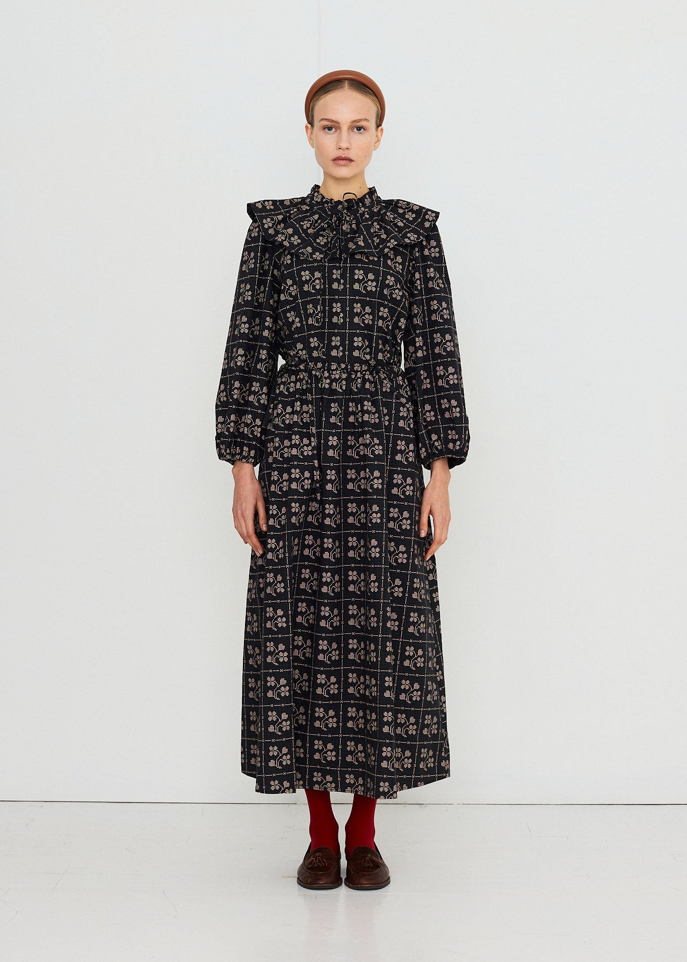 The Tiny Big Sister Dots Flowers Puff Sleeves Blouse