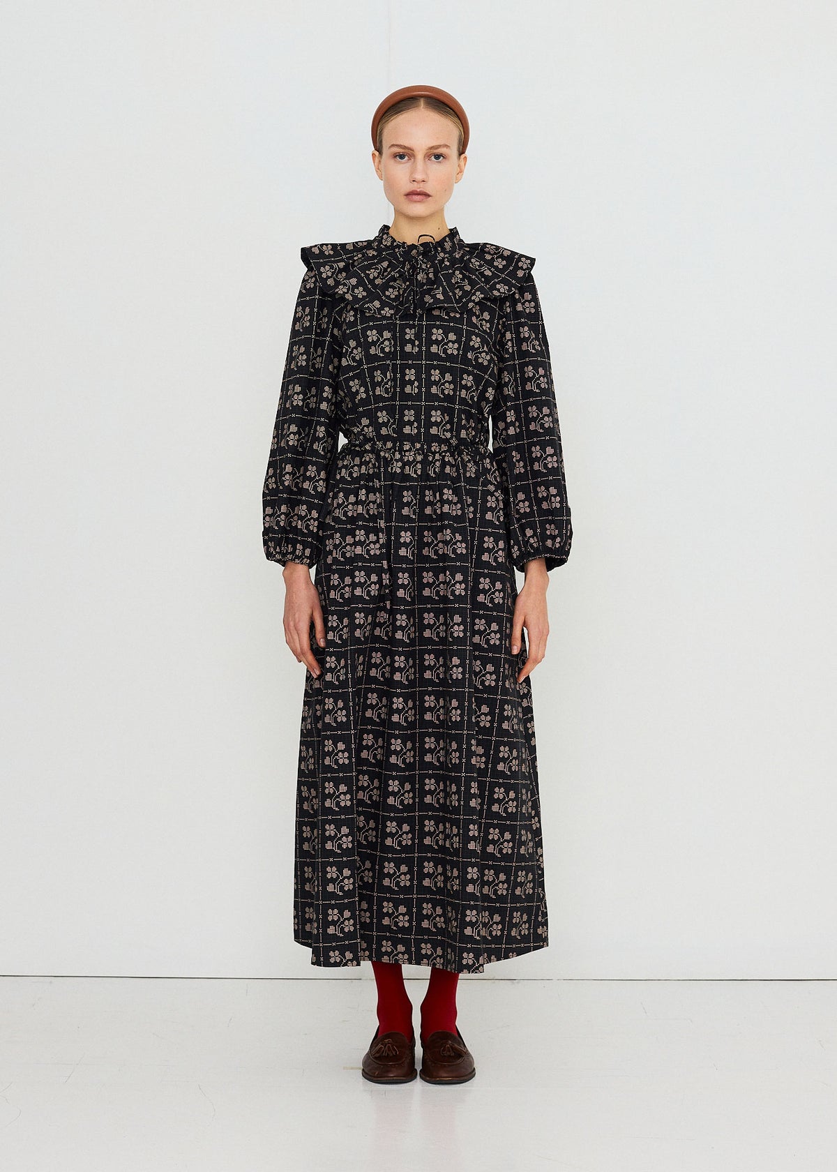 The Tiny Big Sister Dots Flowers Puff Sleeves Blouse