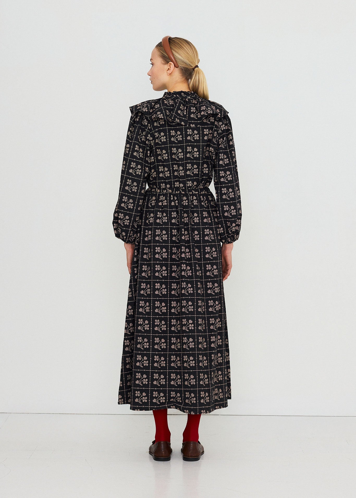 The Tiny Big Sister Dots Flowers Puff Sleeves Blouse