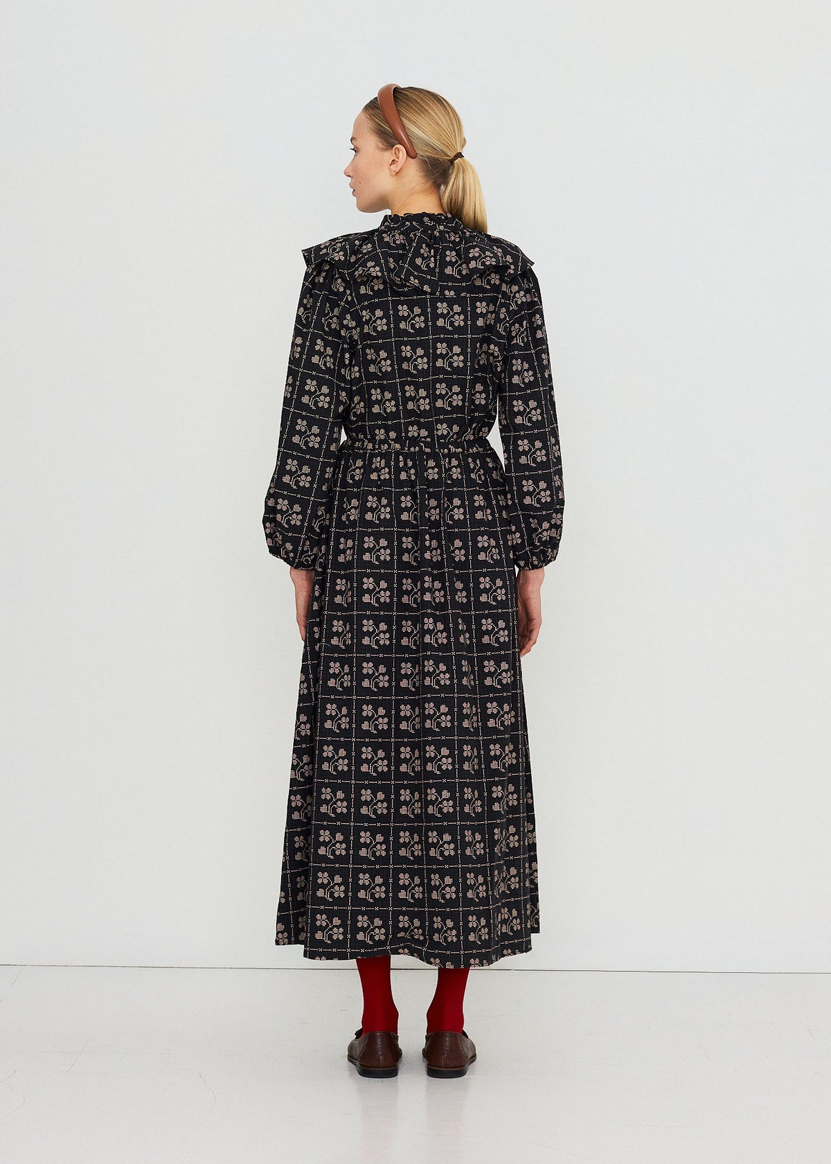 The Tiny Big Sister Dots Flowers Puff Sleeves Blouse