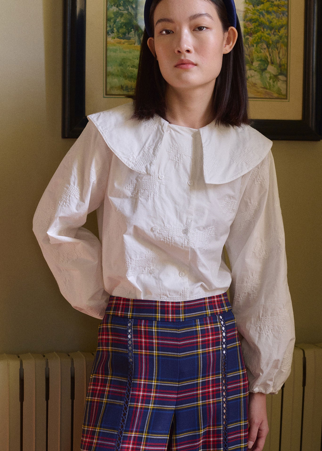 The Tiny Big Sister Horses Buttoned Blouse
