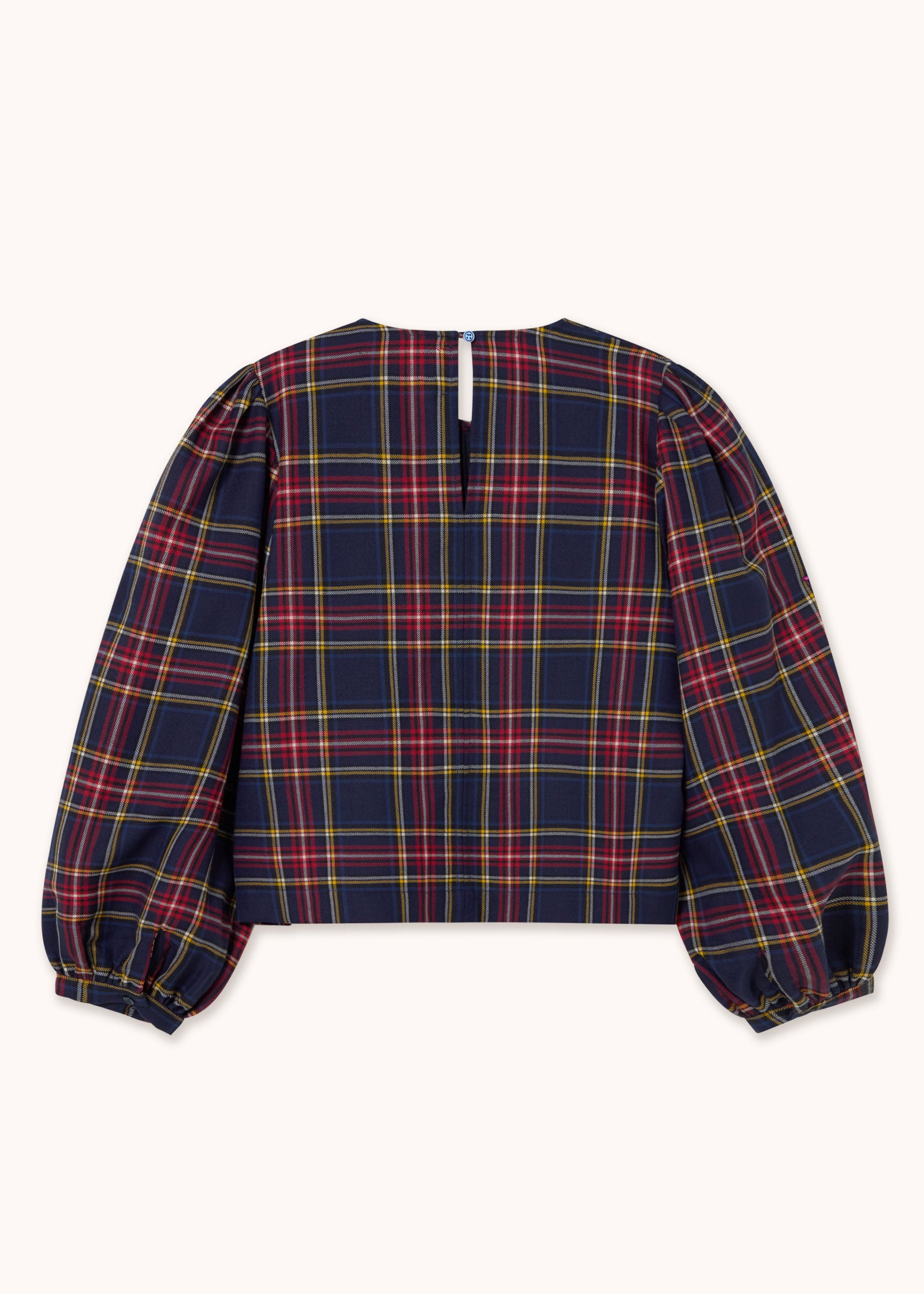 The Tiny Big Sister Check Puff Sleeves Blouse