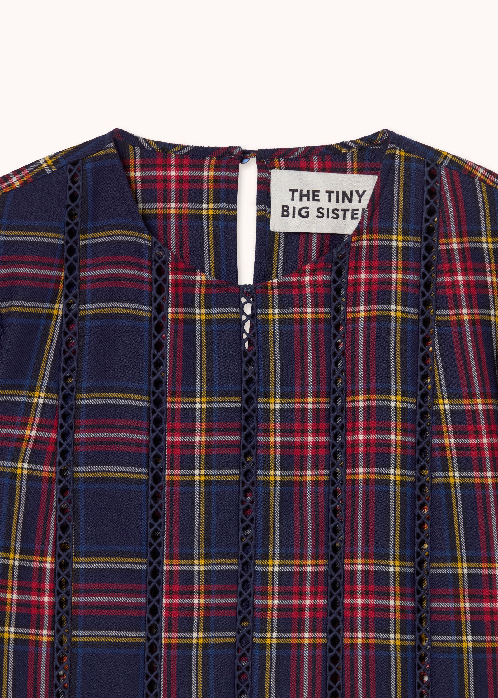 The Tiny Big Sister Check Puff Sleeves Blouse
