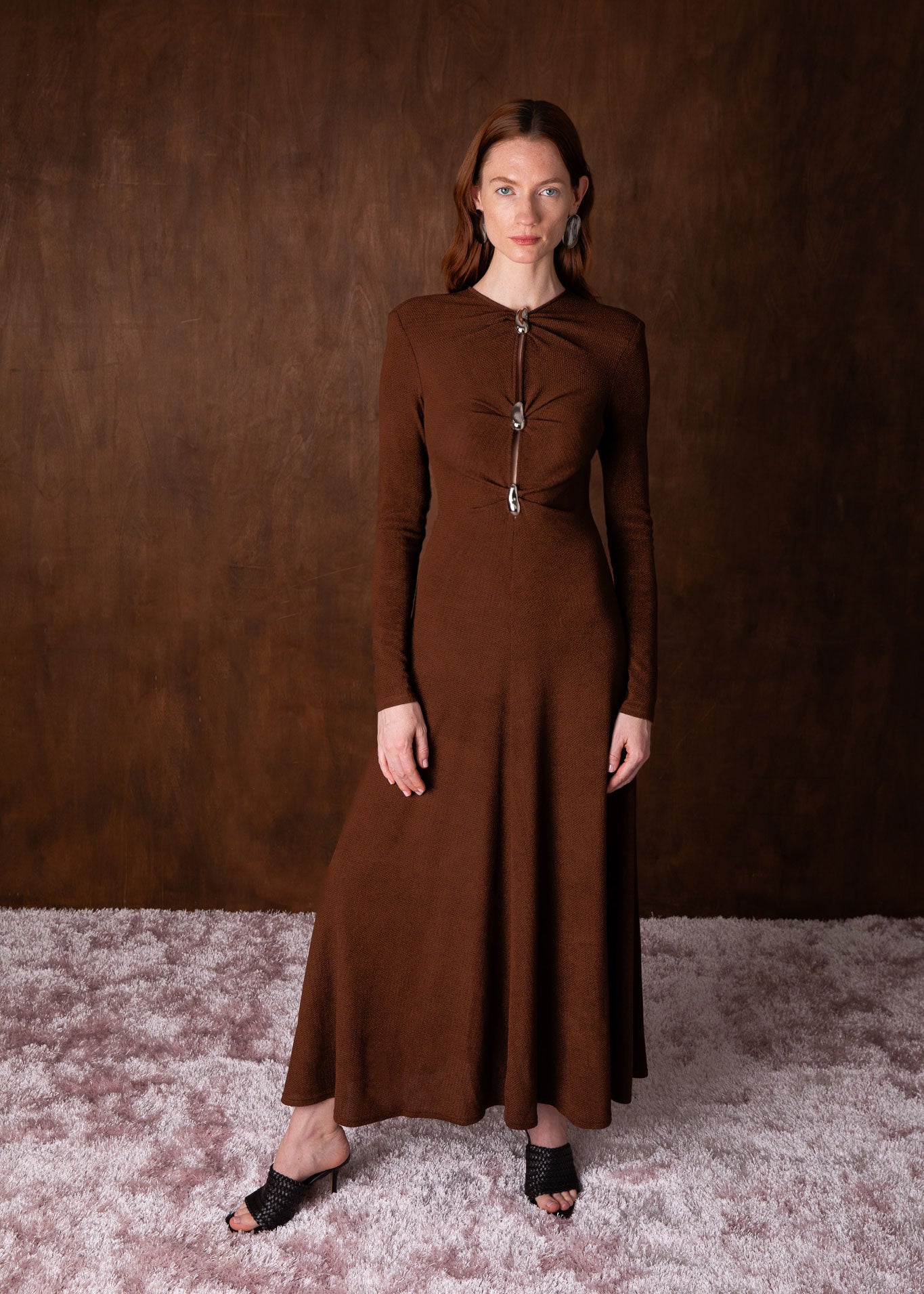 VI.VE.RE Hanna Fit And Flare Dress - Brown