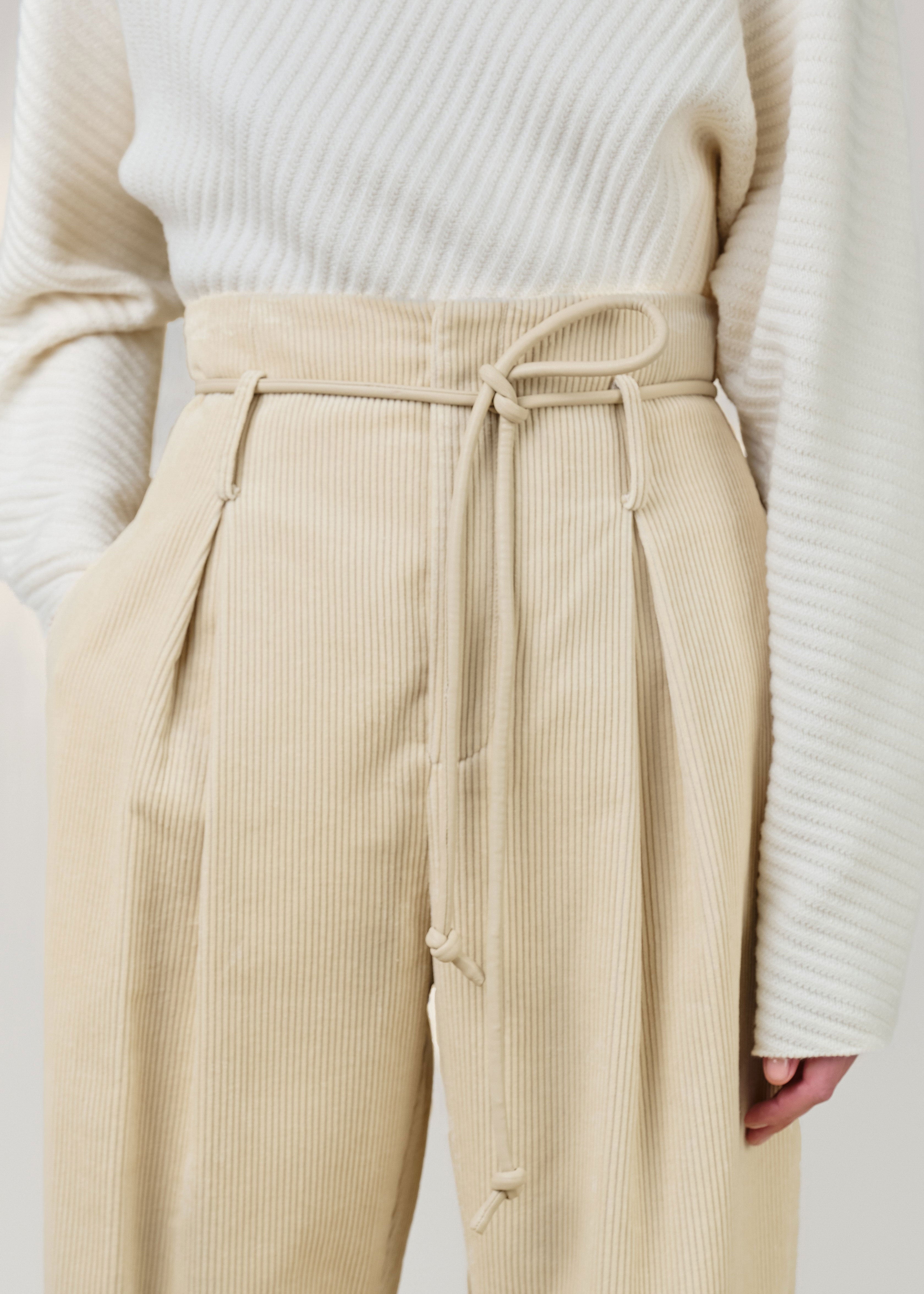 VI.VE.RE Raven Cord High Waist Trousers - Ecru