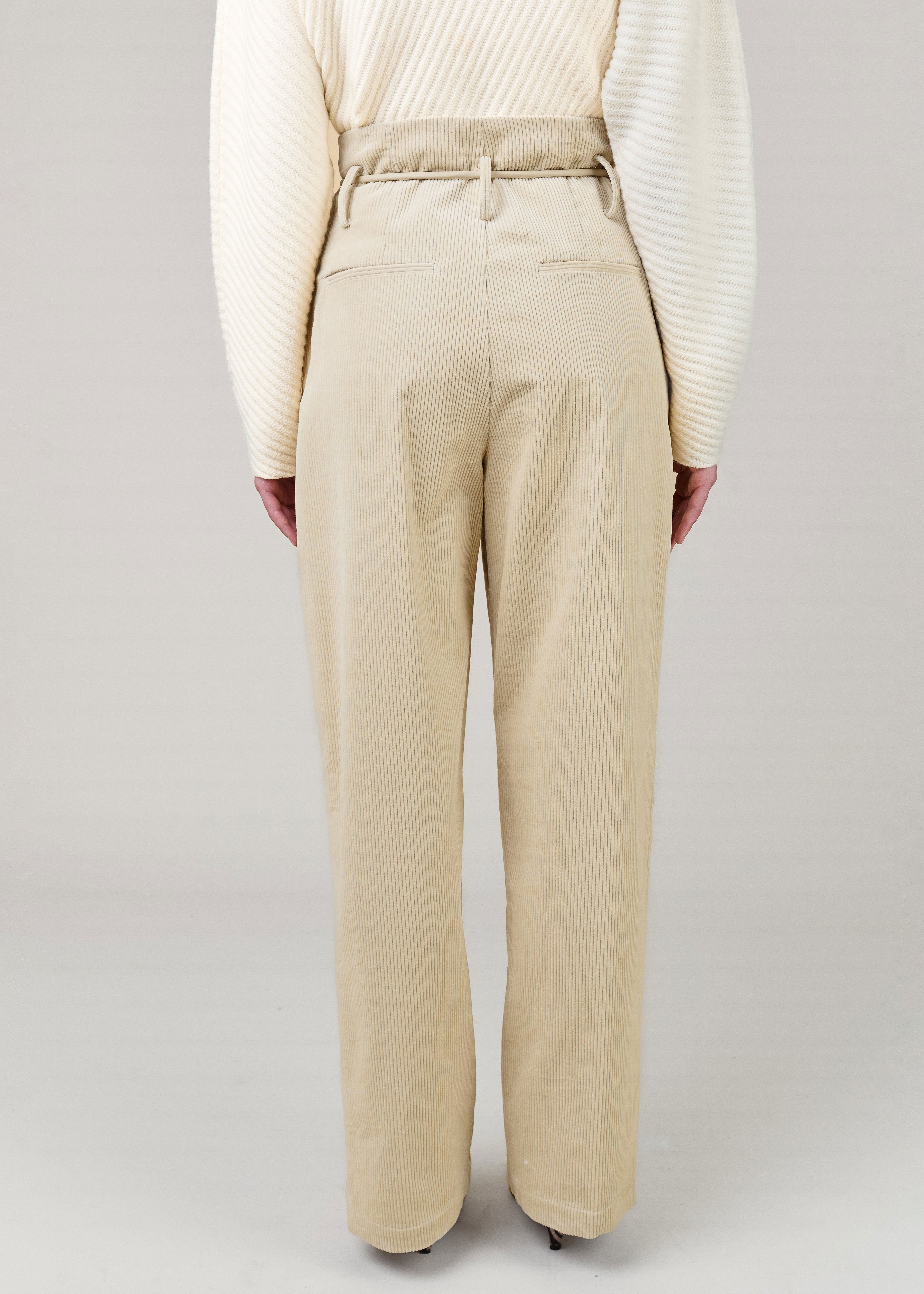 VI.VE.RE Raven Cord High Waist Trousers - Ecru