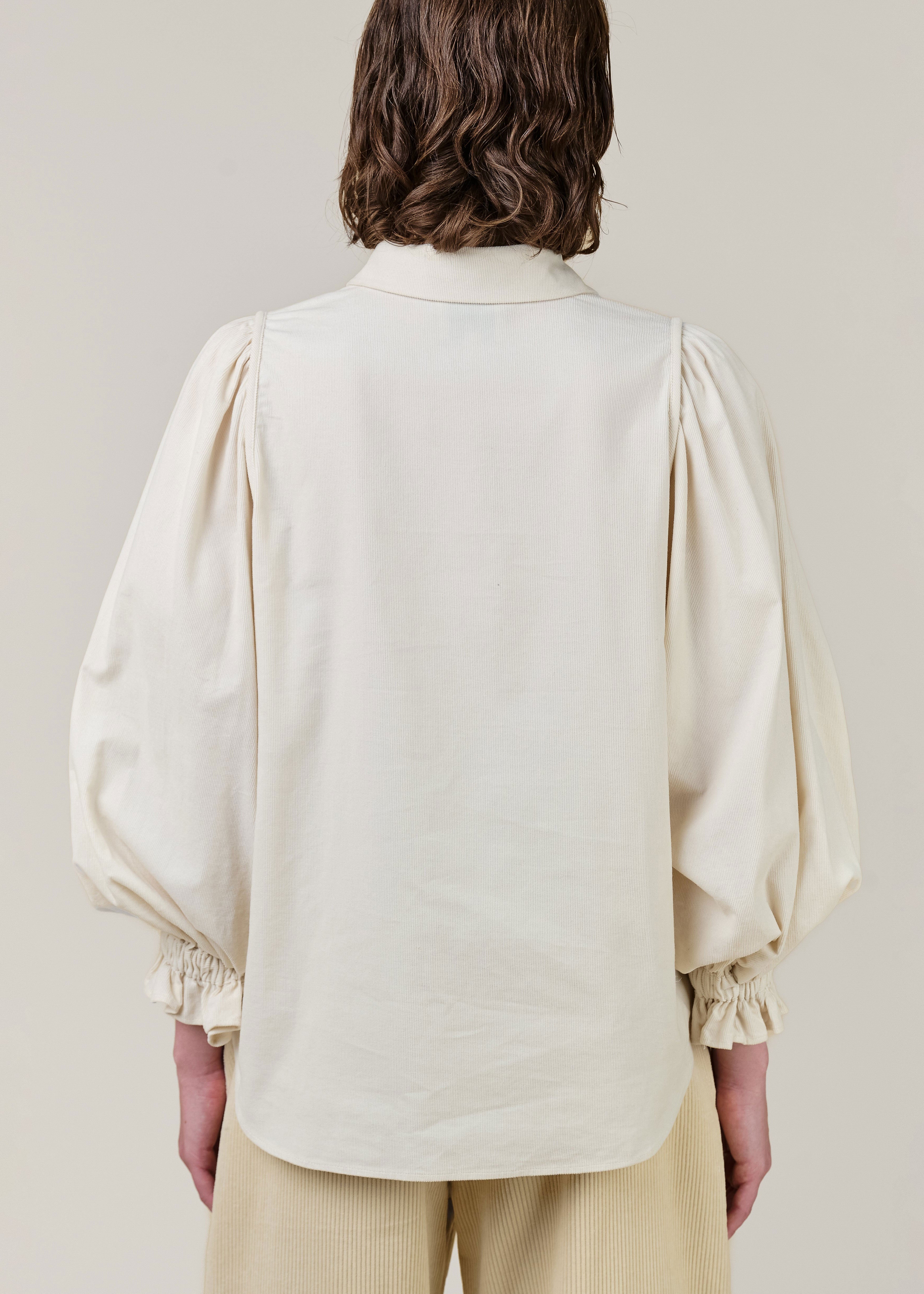 VI.VE.RE Josie Full Sleeve Needlecord Shirt - Ecru