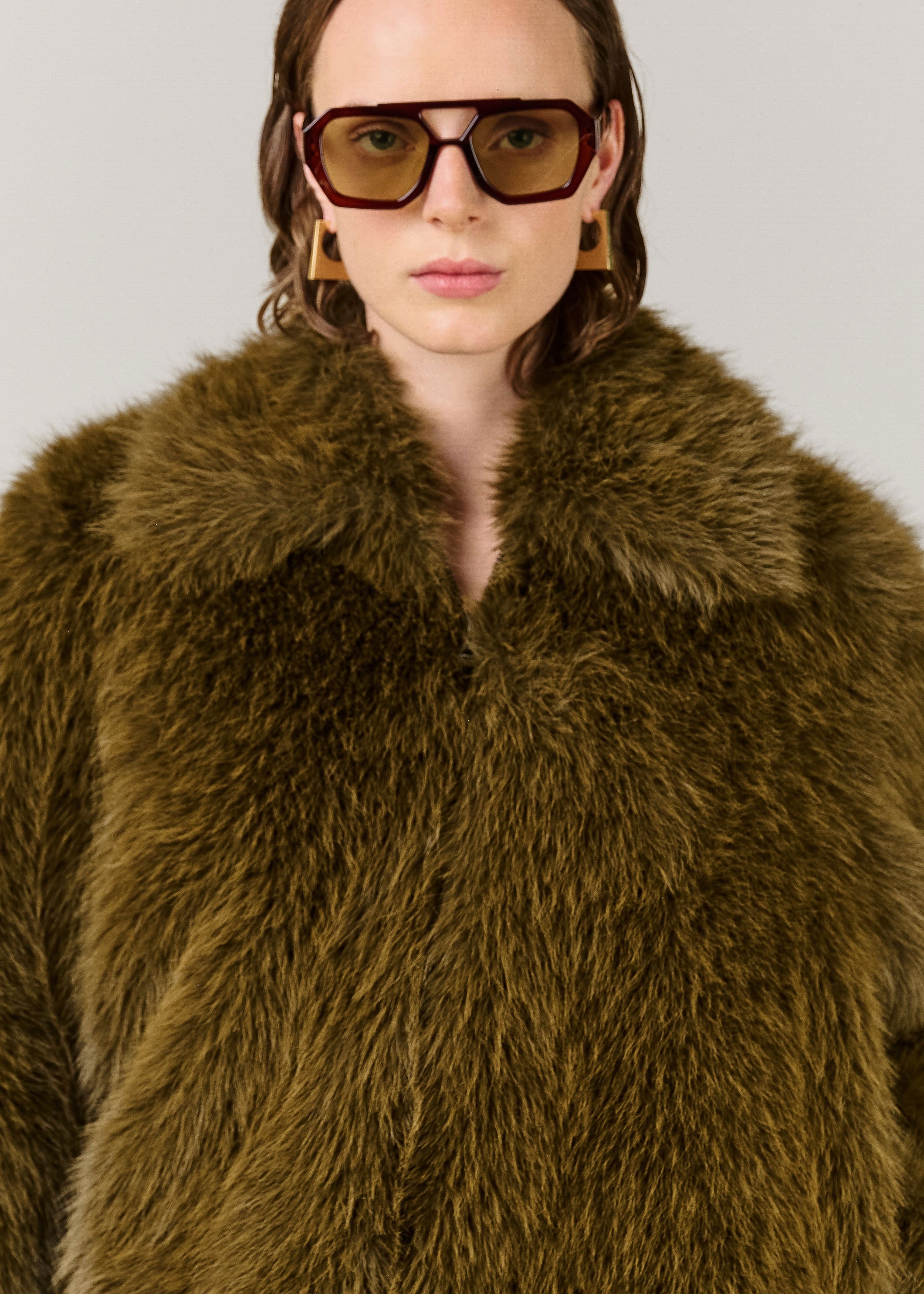 VI.VE.RE Indie Short Soft Faux Fur Jacket