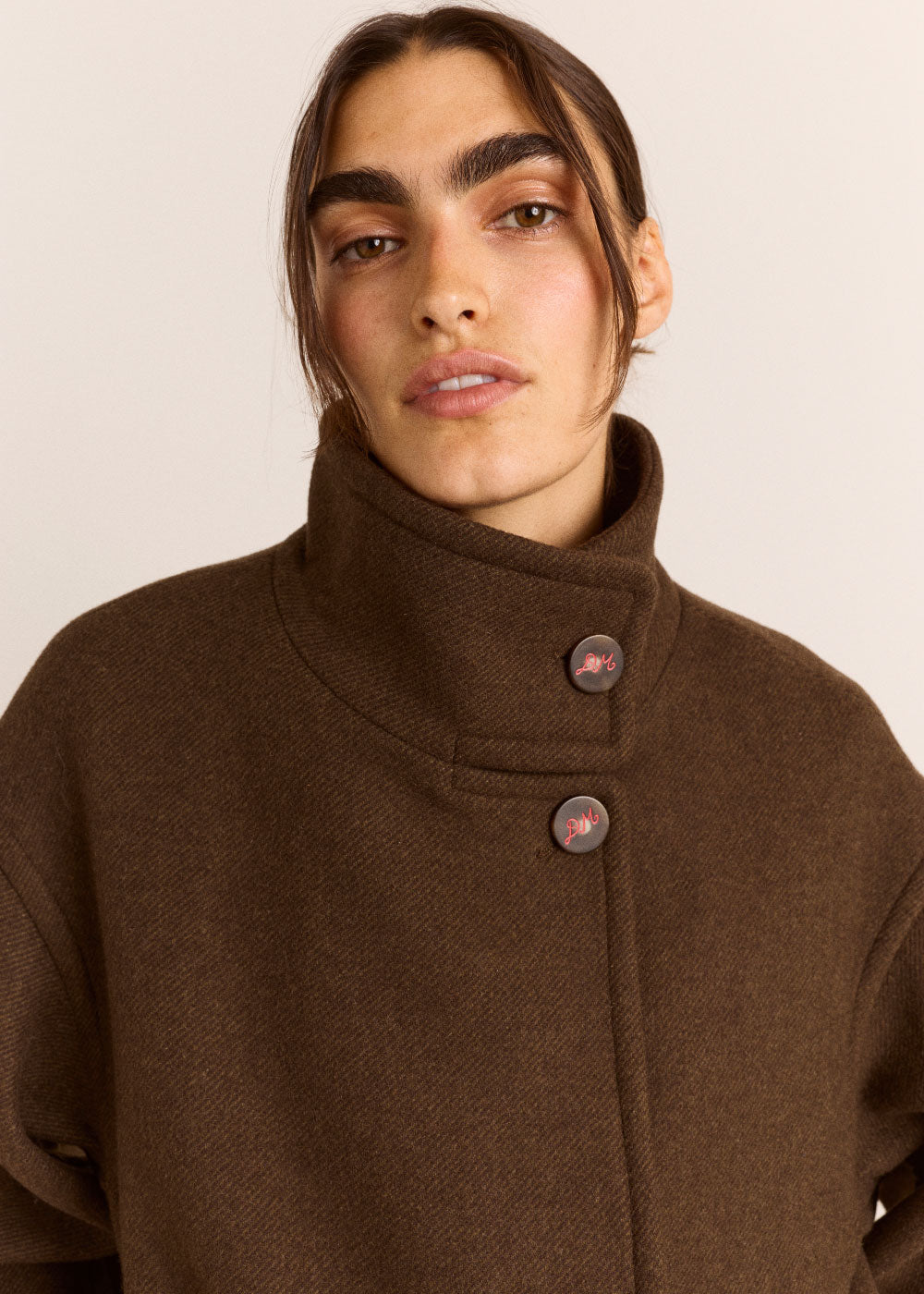 Damson Madder Agnes Wool Blend Coat - Chocolate