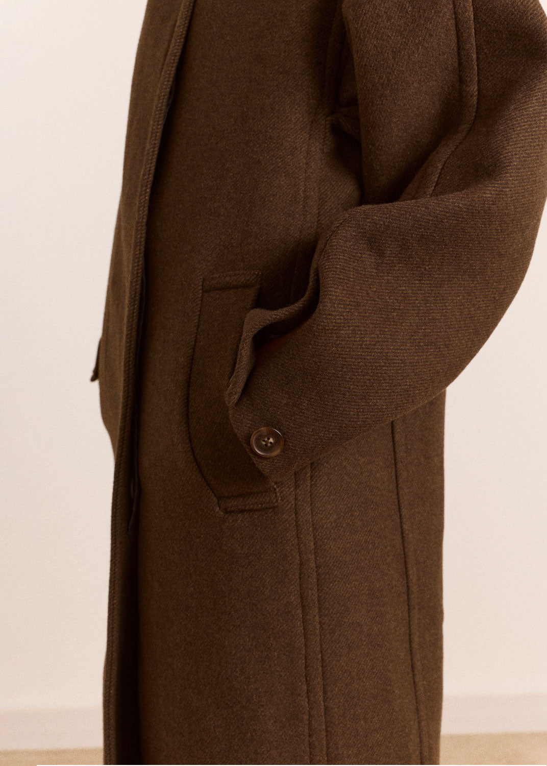 Damson Madder Agnes Wool Blend Coat - Chocolate