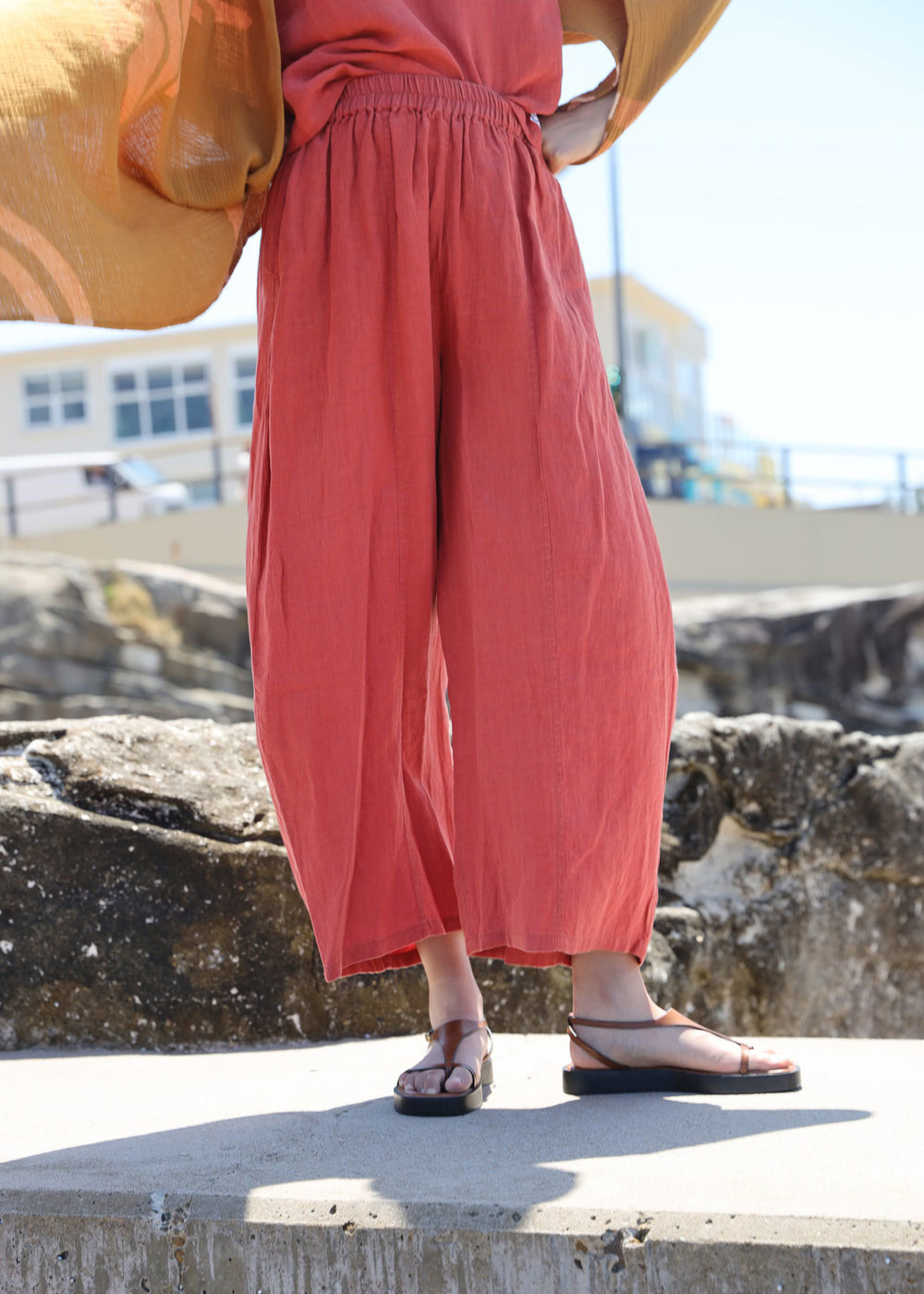 L.F.Markey Basic Linen Trousers - Paprika