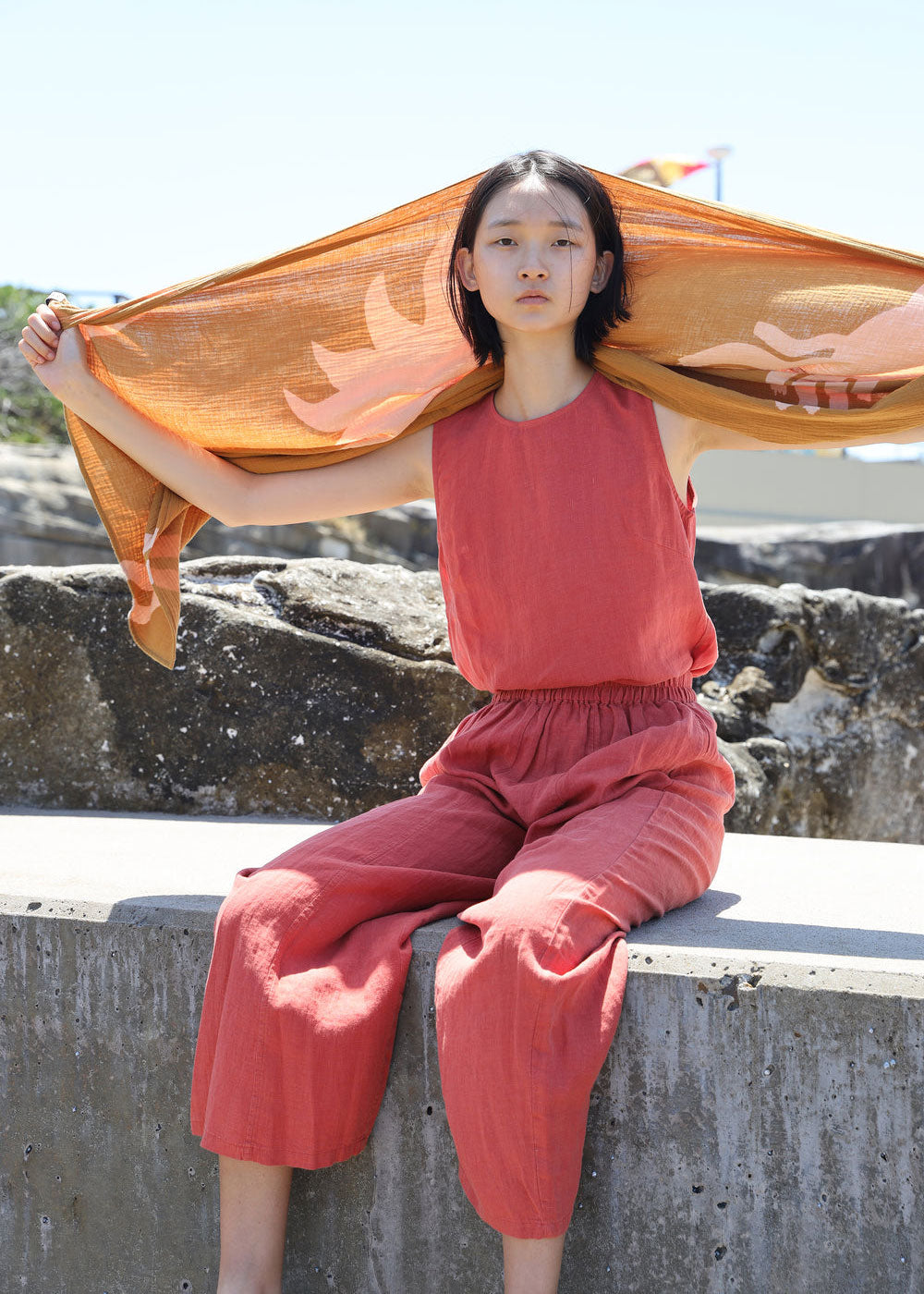 L.F.Markey Basic Linen Trousers - Paprika