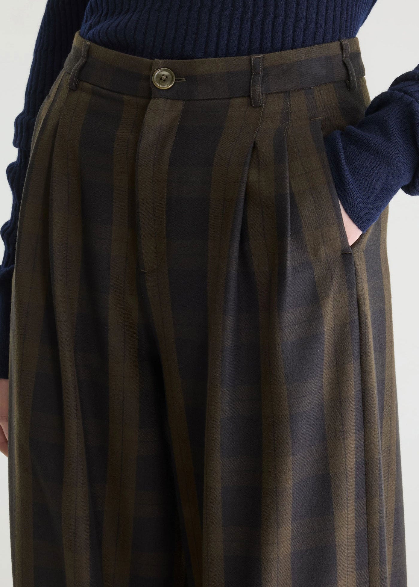 Bellerose Volkert Check-Pattern Wide-Leg Trousers