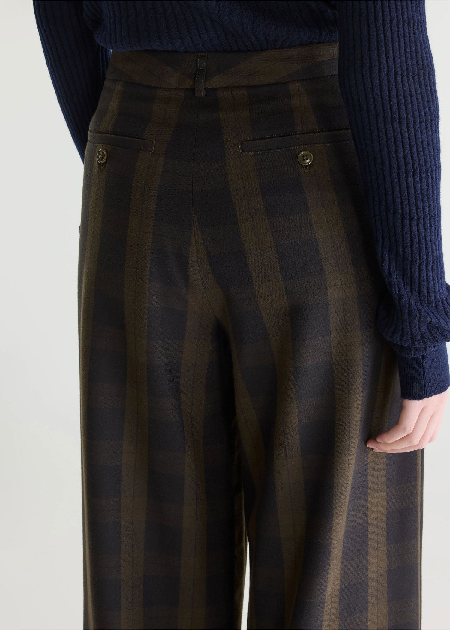 Bellerose Volkert Check-Pattern Wide-Leg Trousers