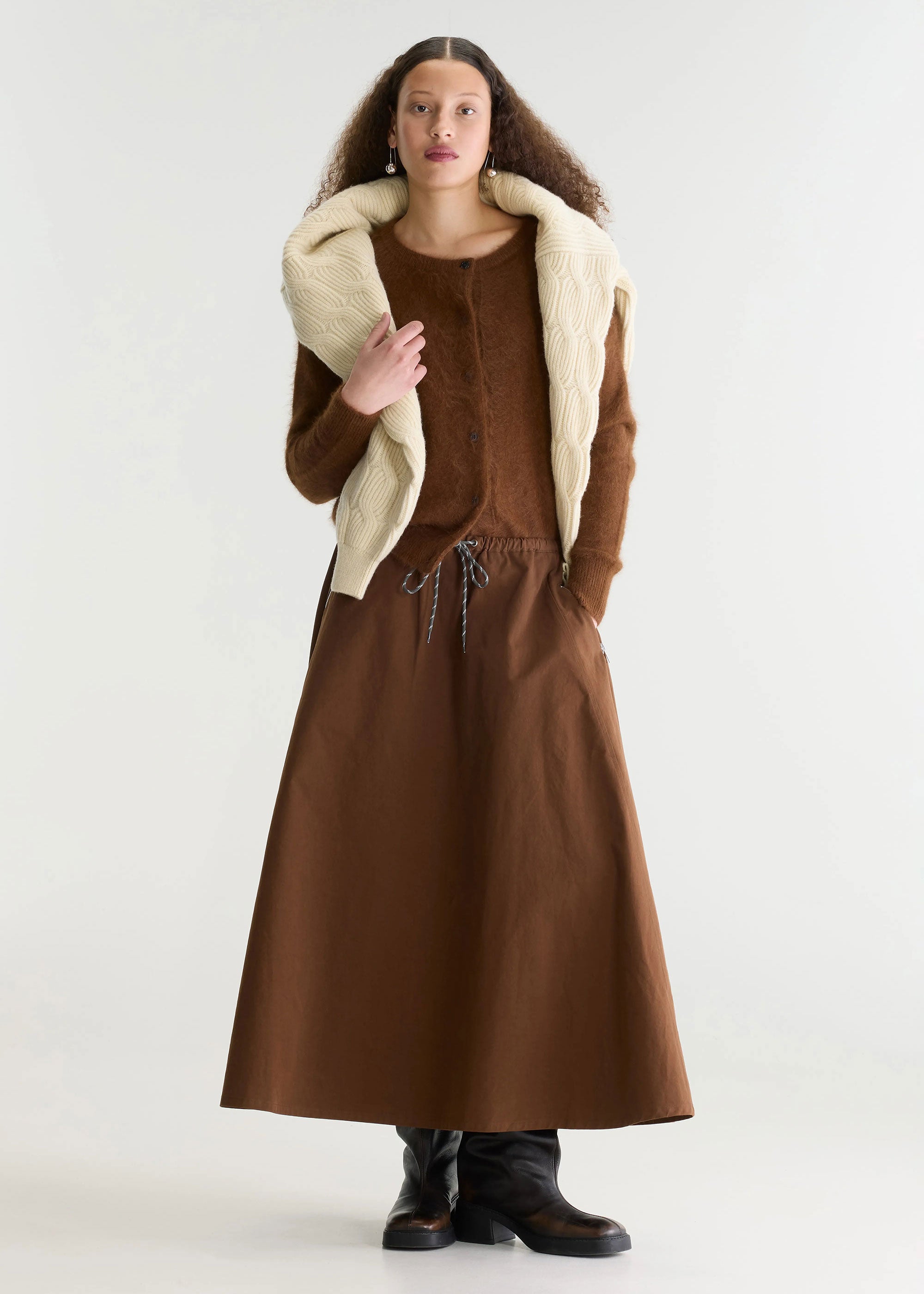 Bellerose Harlin Relaxed Midi Skirt - Mocca