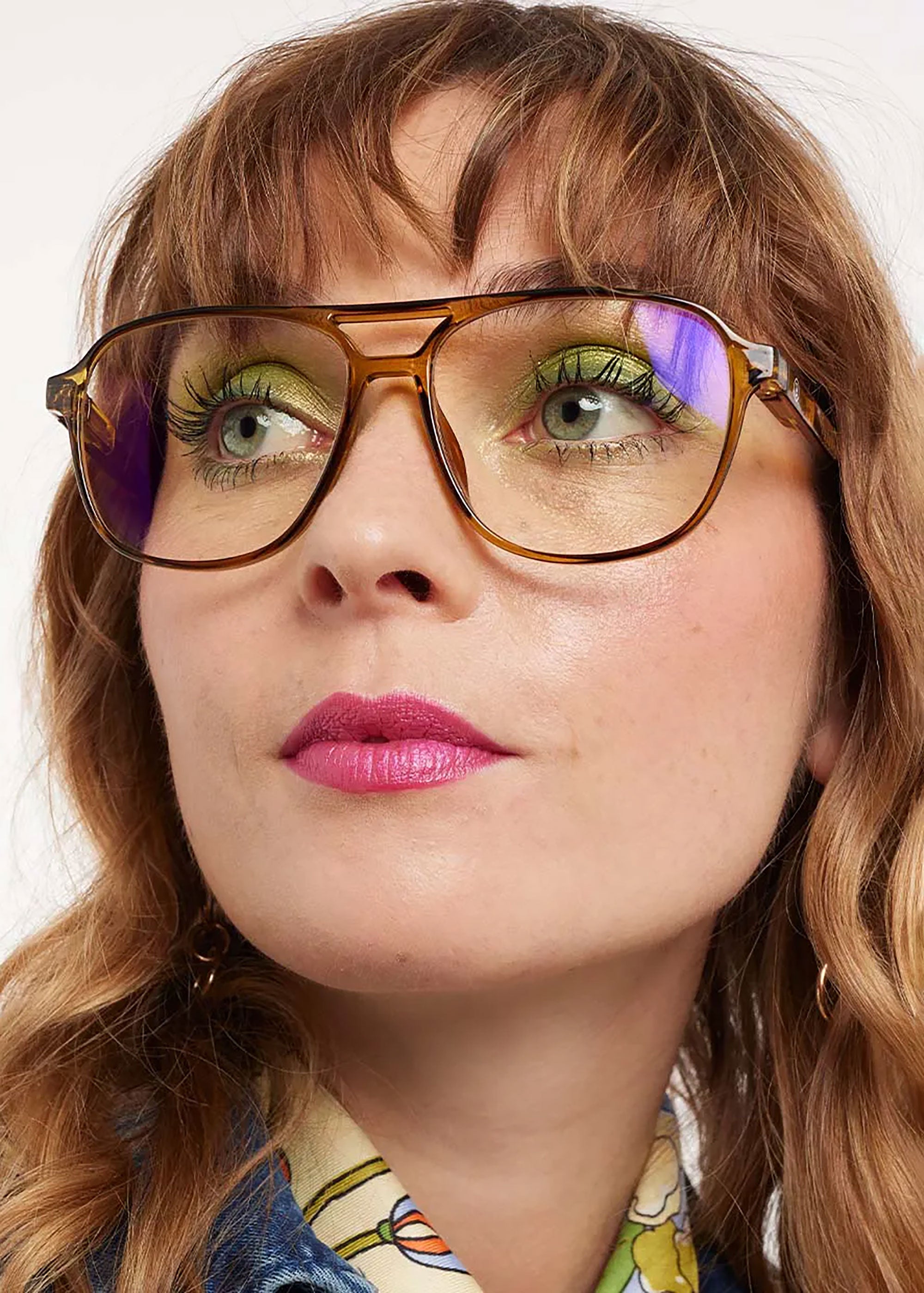 Barner Brad Glossy Blue Light Glasses - Ecru Olive