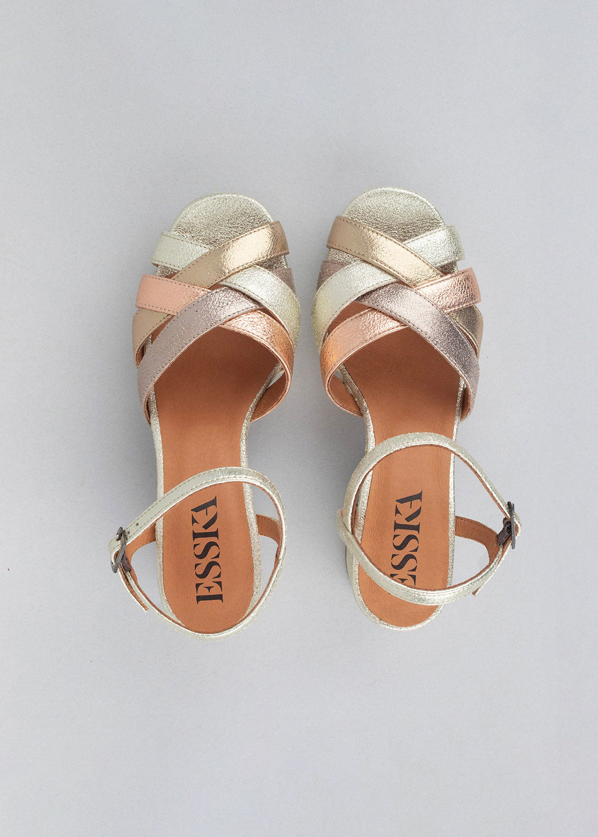 Esska Caitlyn Metallic Multi Heeled Sandals