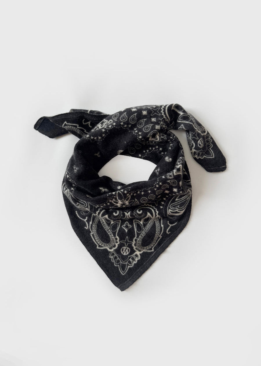 Lescarf Cashmere Paisley Scarf - Black - 65cm