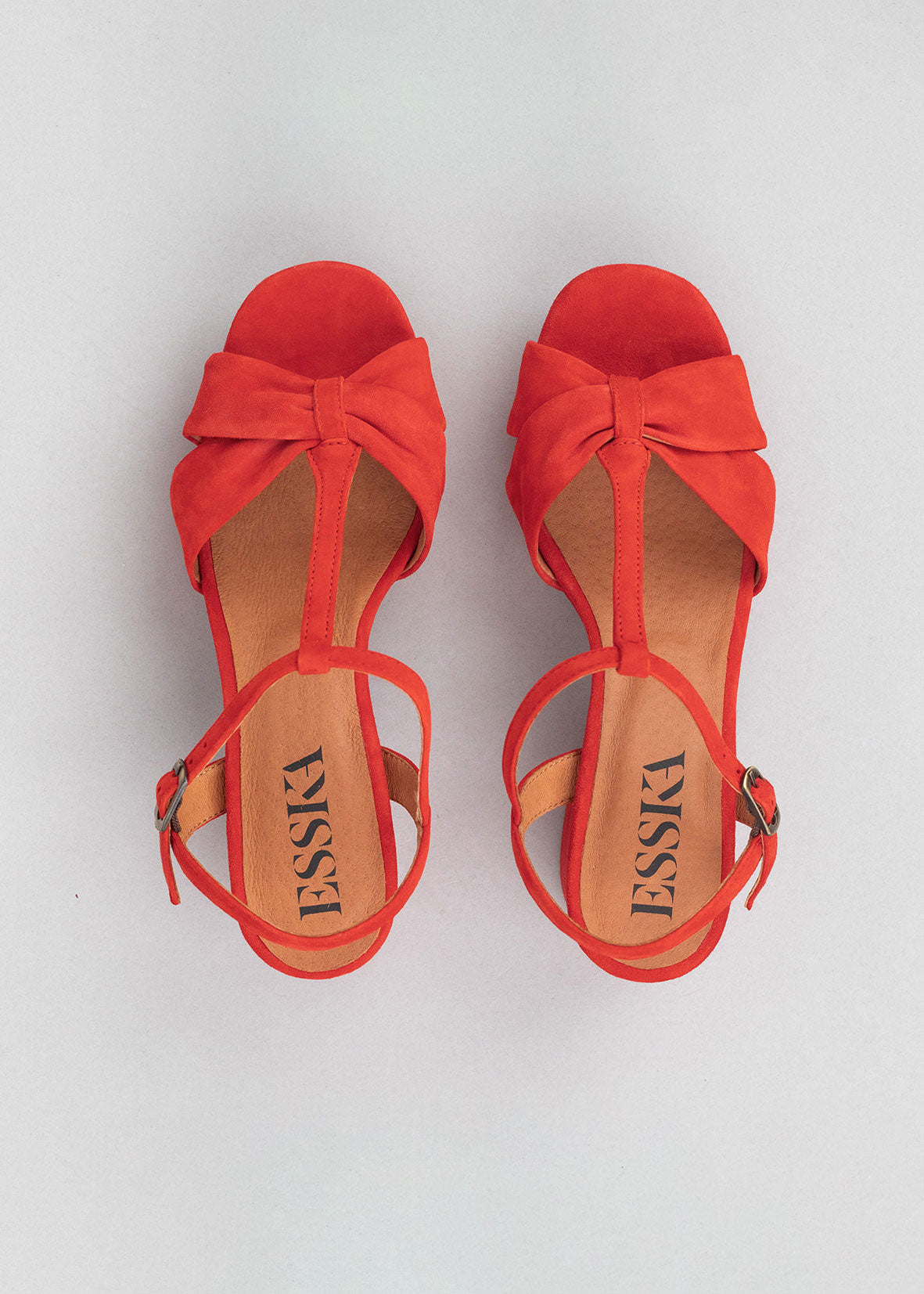 Esska Celia Red Suede Heeled Sandals