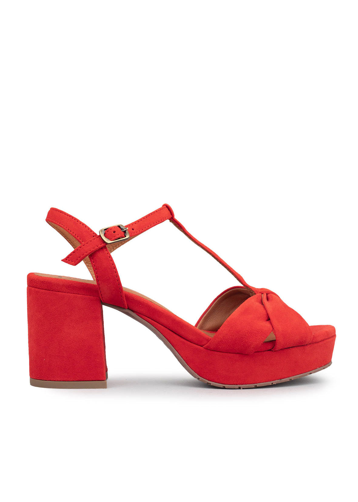 Esska Celia Red Suede Heeled Sandals