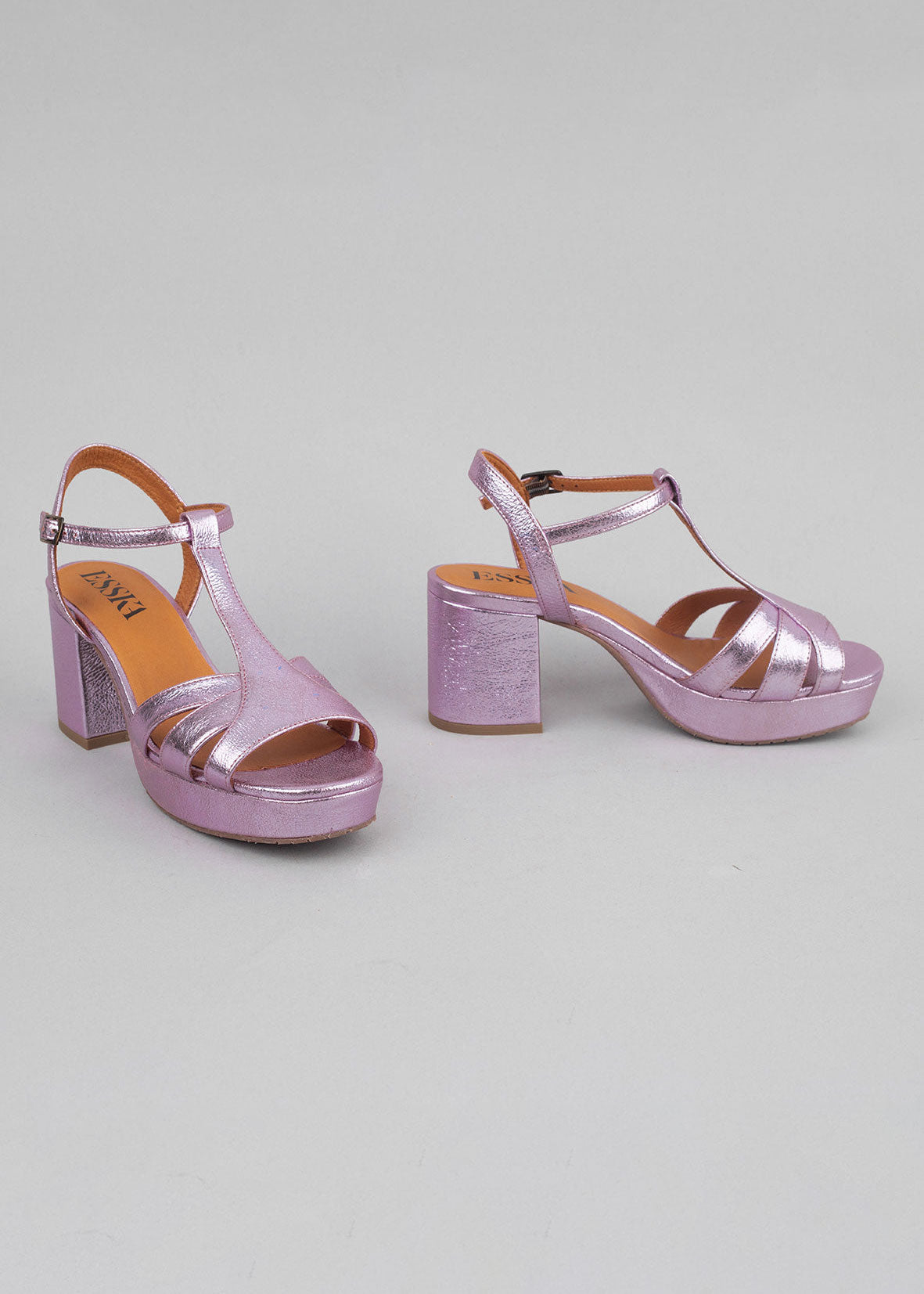 Esska Charlie Metallic Lilac T-Bar Sandal