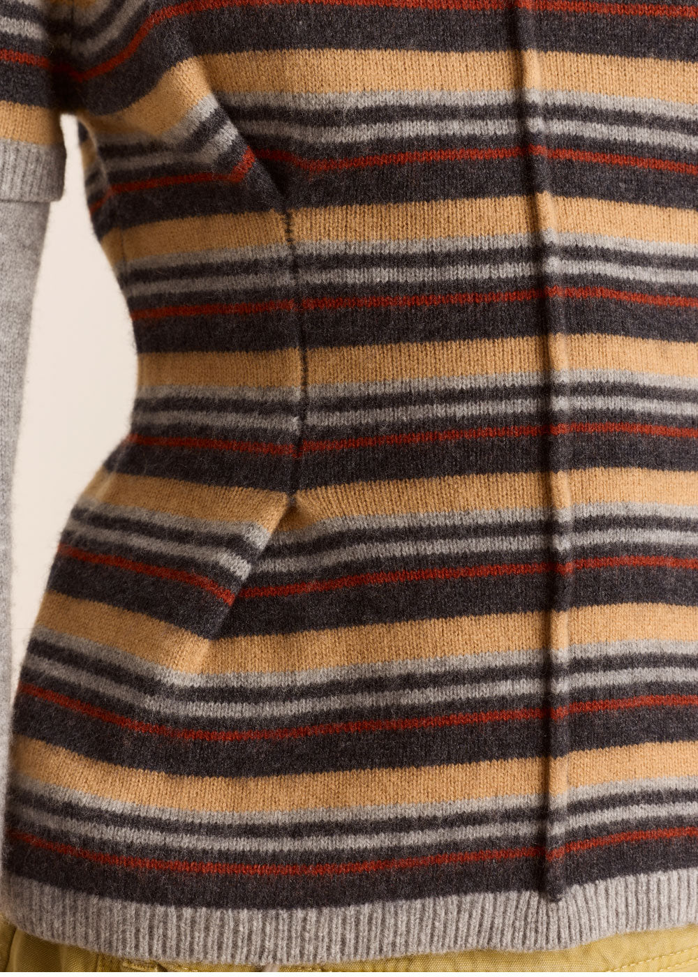 Damson Madder Clara Double Sleeve Merino Wool Jumper - Stripe