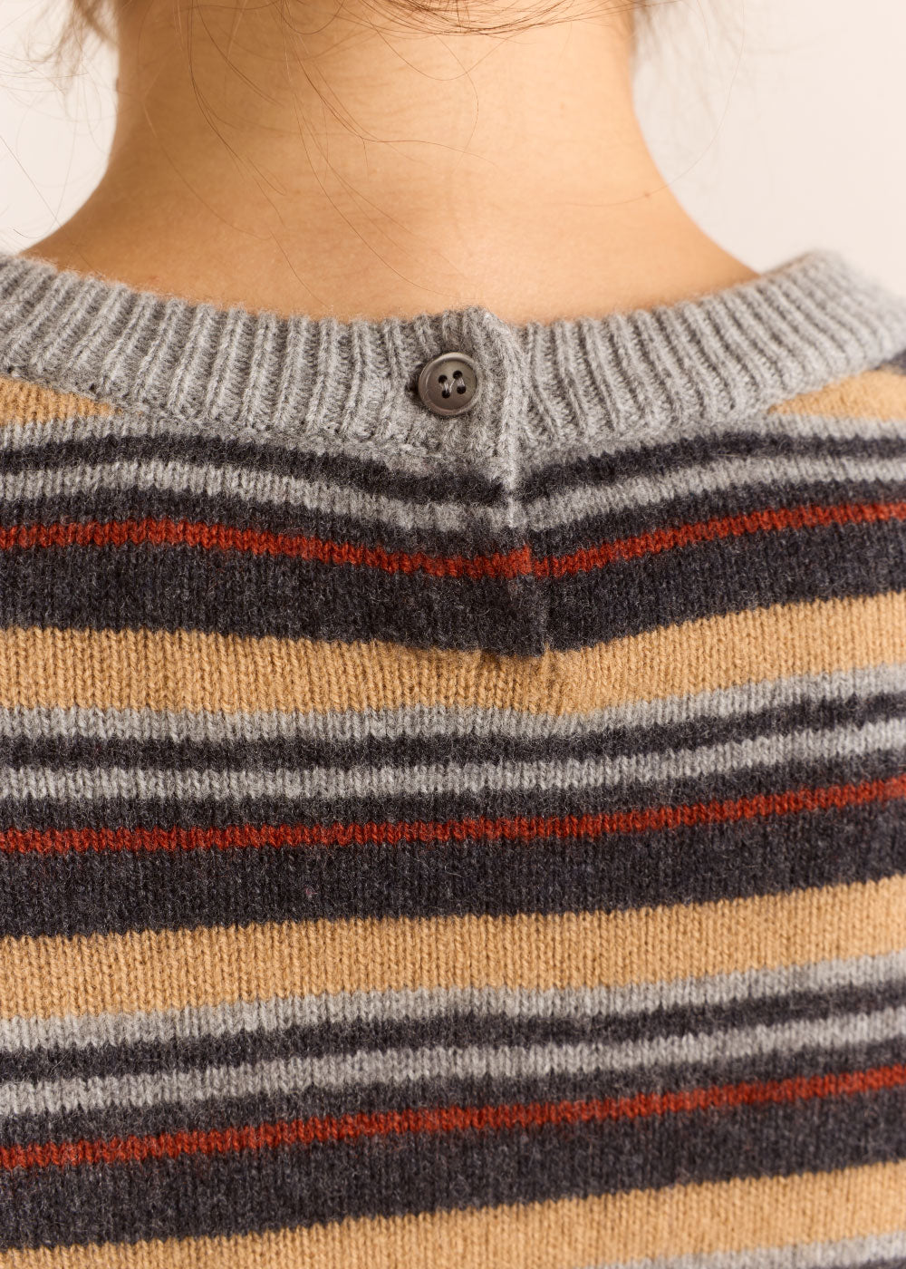 Damson Madder Clara Double Sleeve Merino Wool Jumper - Stripe