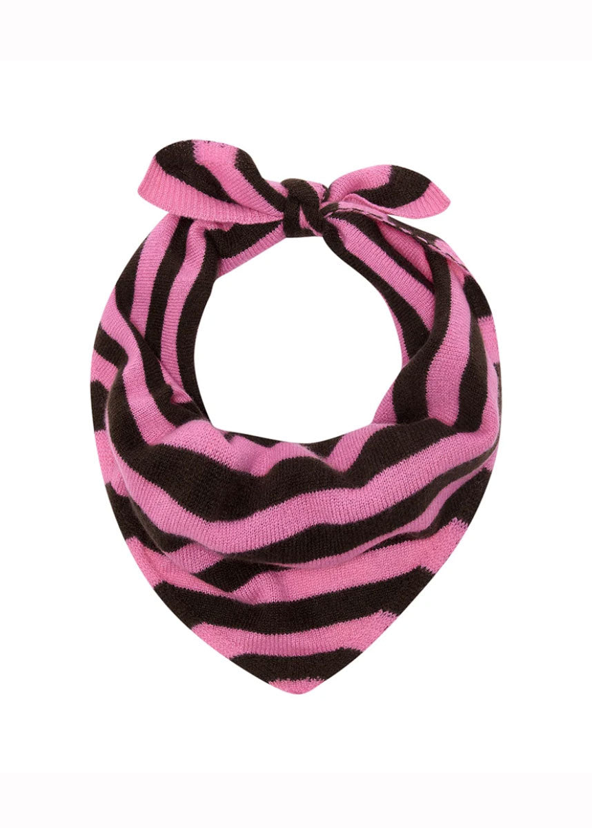 Jumper 1234 Cashmere Stripe Bandana - Dark Brown / Pink