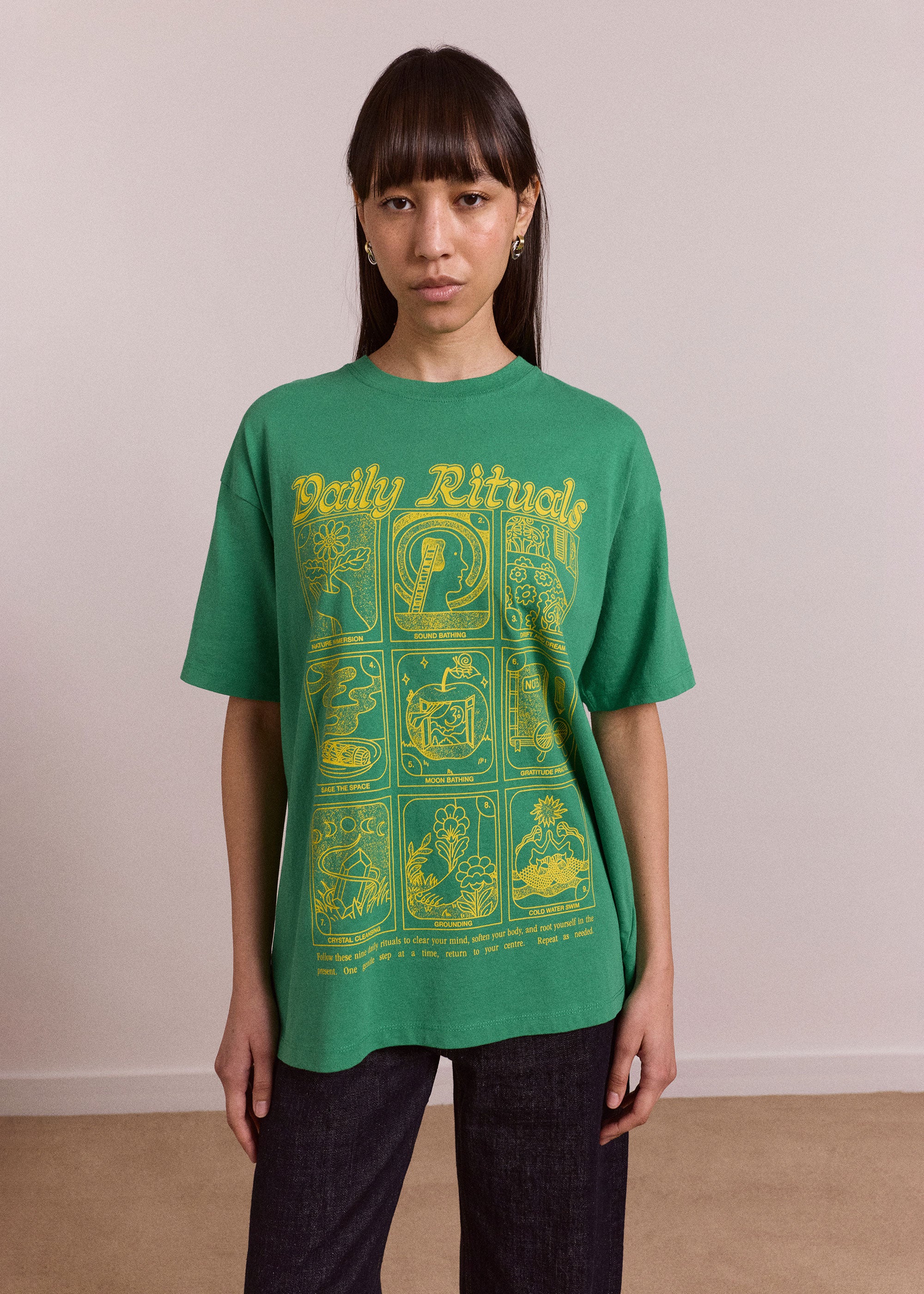 Damson Madder Daily Rituals Graphic Tee - Green