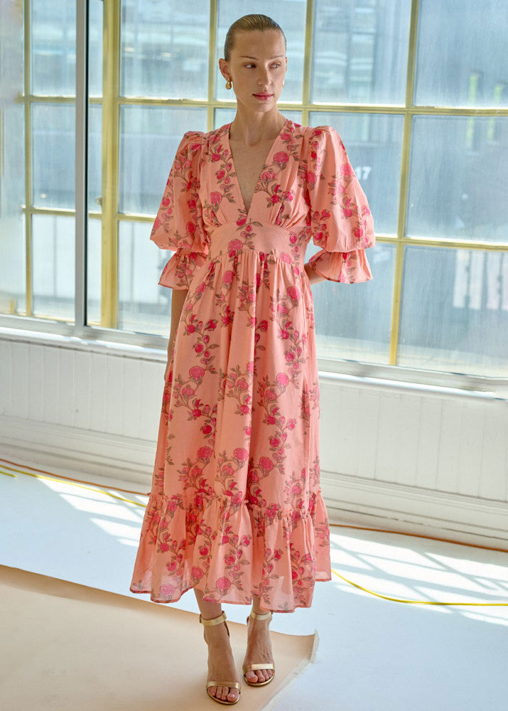 Neve & Noor Sophia Dress - Rosa Trellis