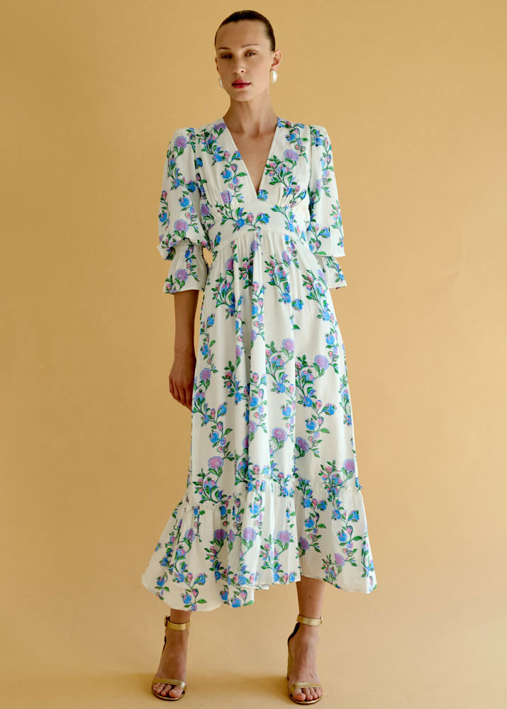 Neve & Noor Sophia Dress - Lilac Trellis