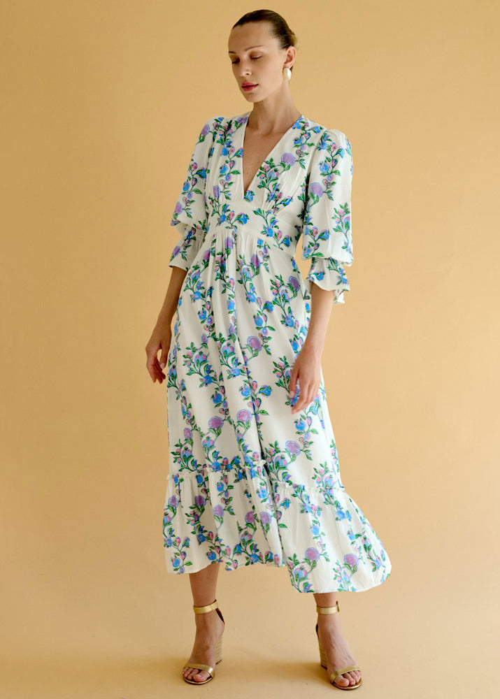 Neve & Noor Sophia Dress - Lilac Trellis