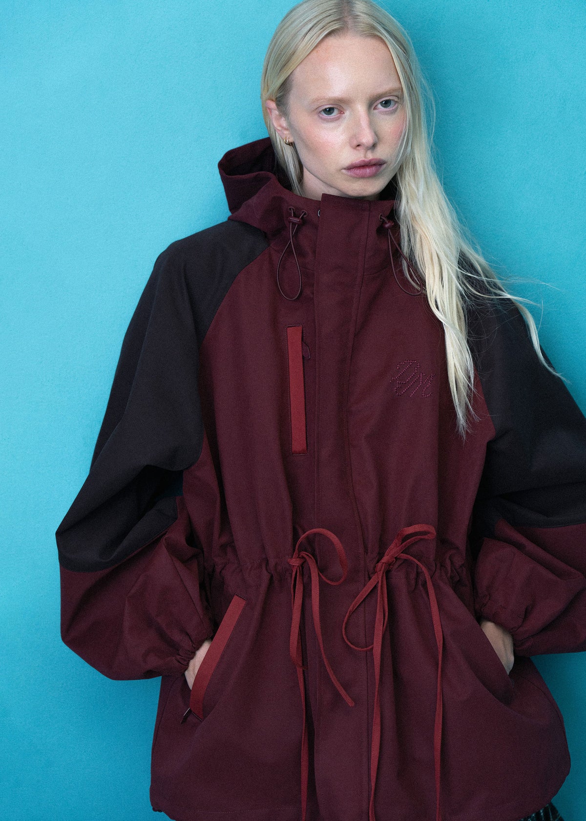 Damson Madder Liu Shower Proof Raincoat - Burgundy