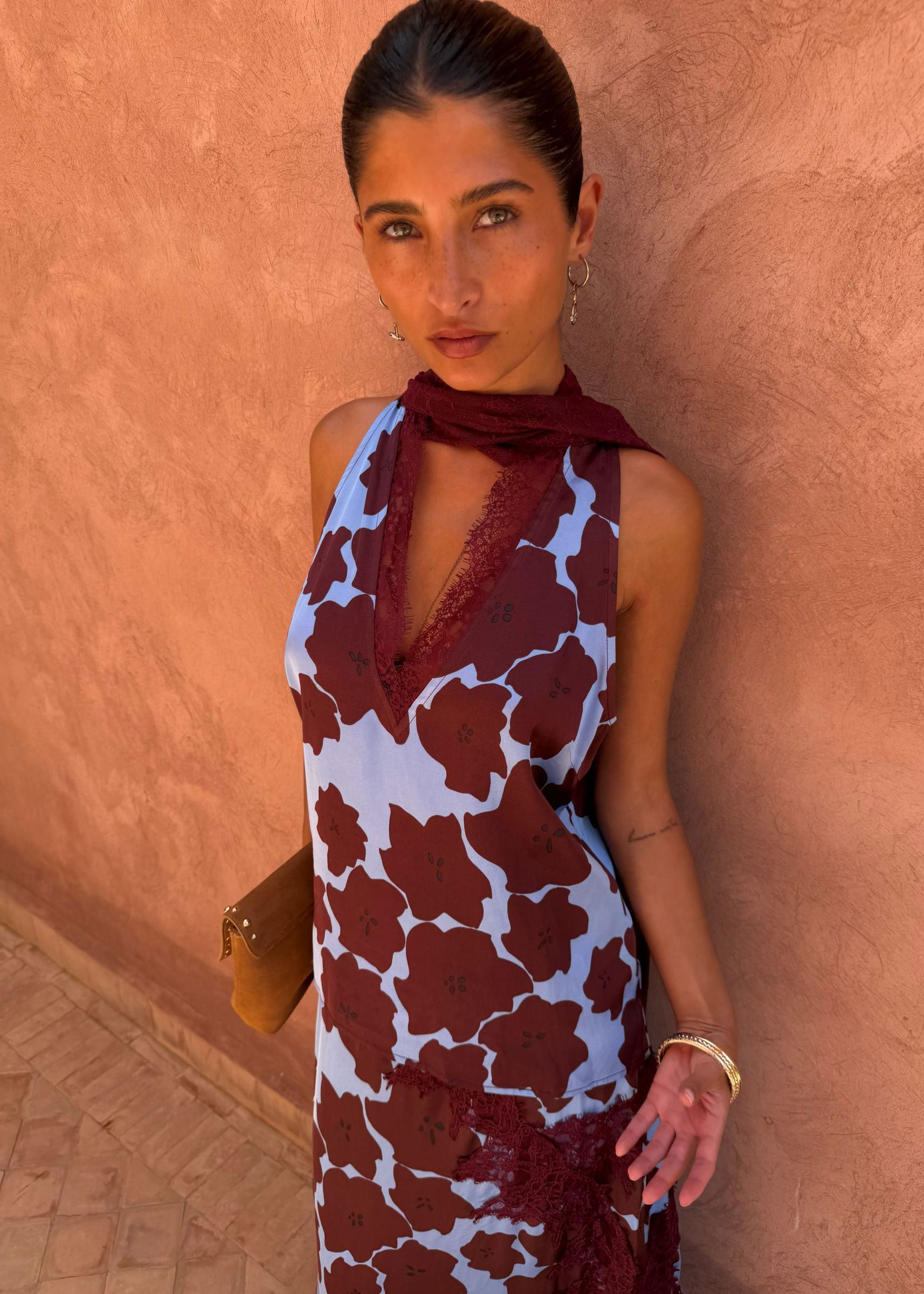 Never Fully Dressed Burgundy Jaden Floral Lily Top