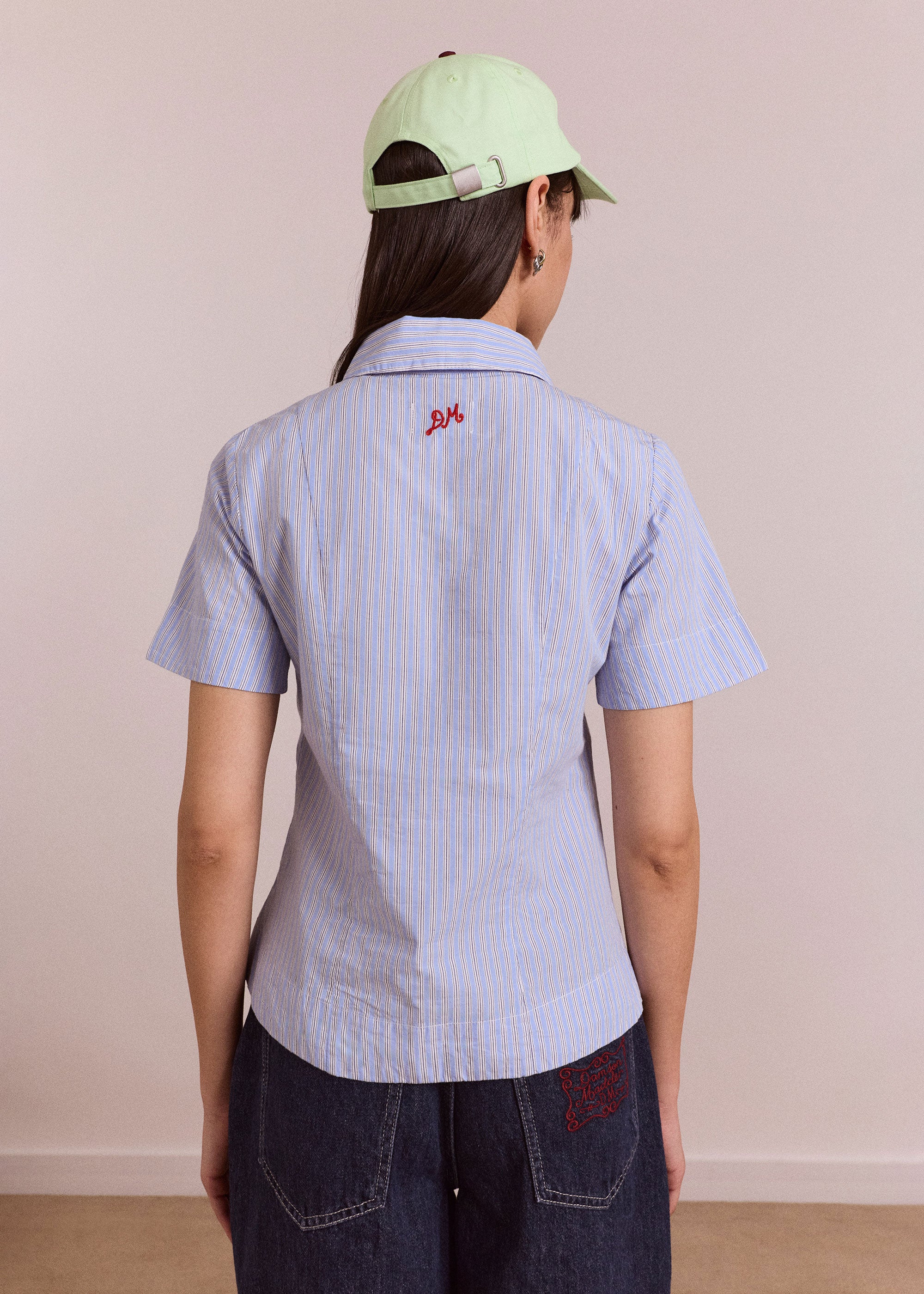 Damson Madder Ebba Shirt - Mini Blue Stripe